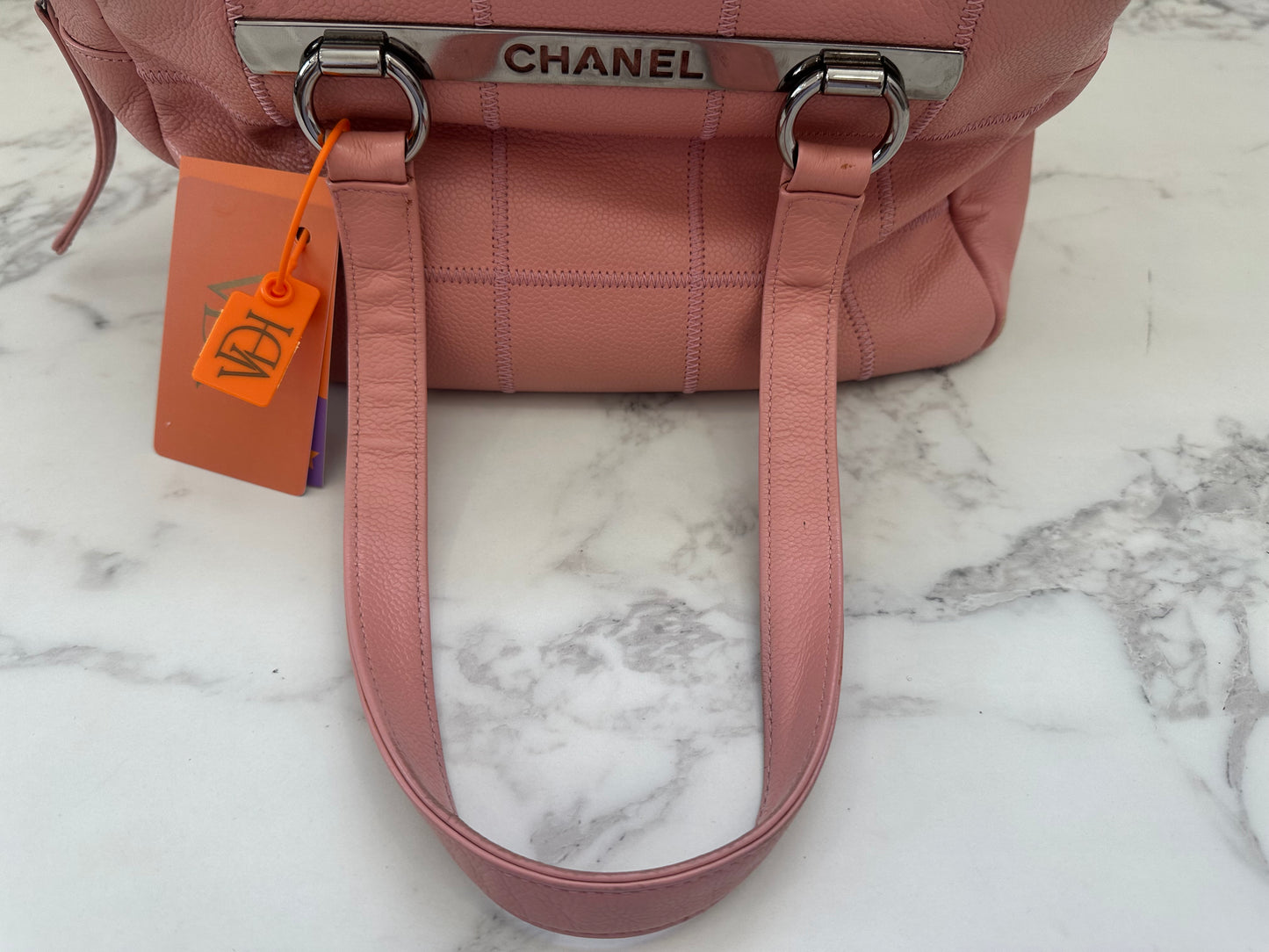 Chanel Pink Calfskin Wild Stitch Choco Bar