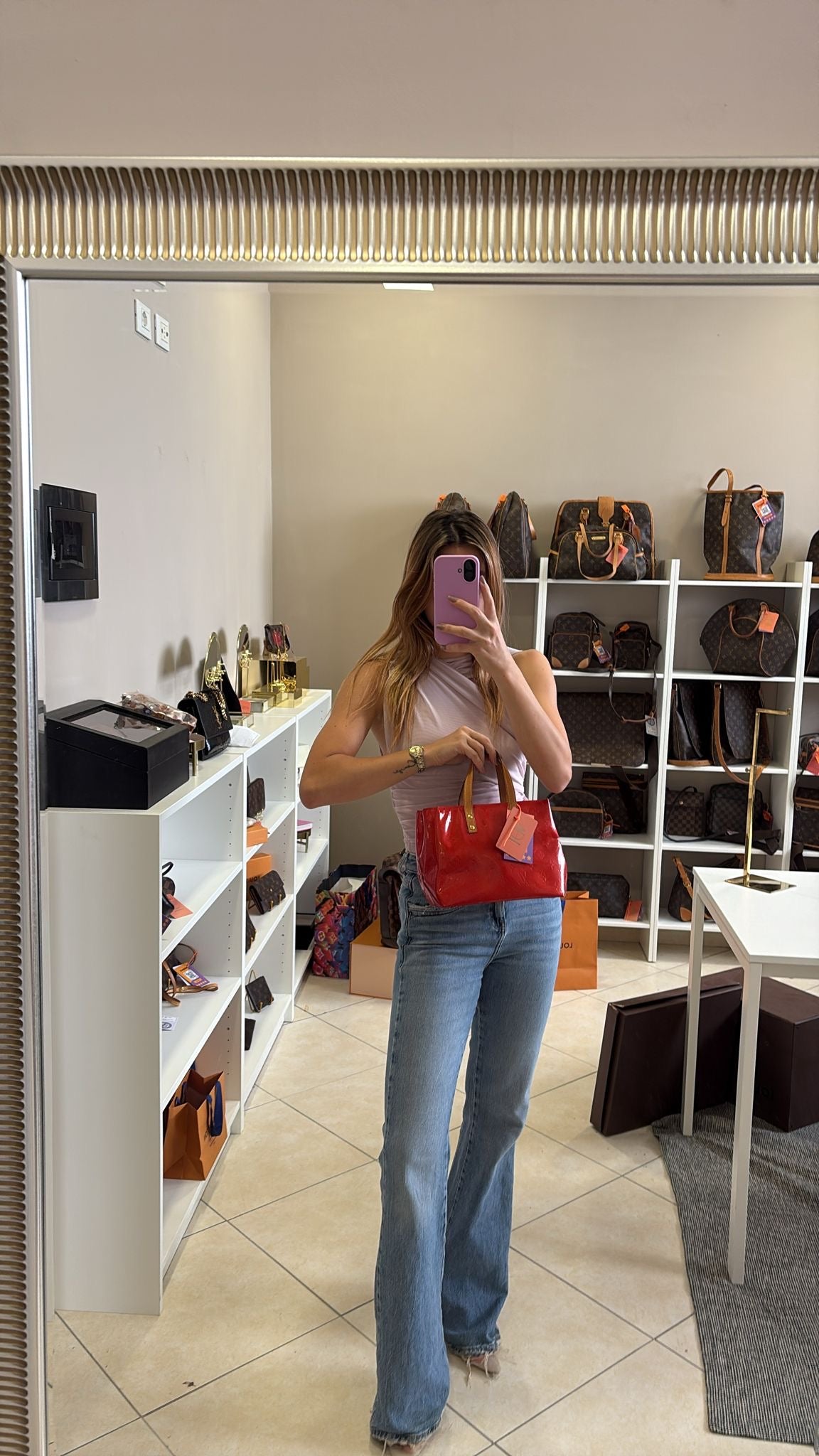 Louis Vuitton Reade PM Vernis Red