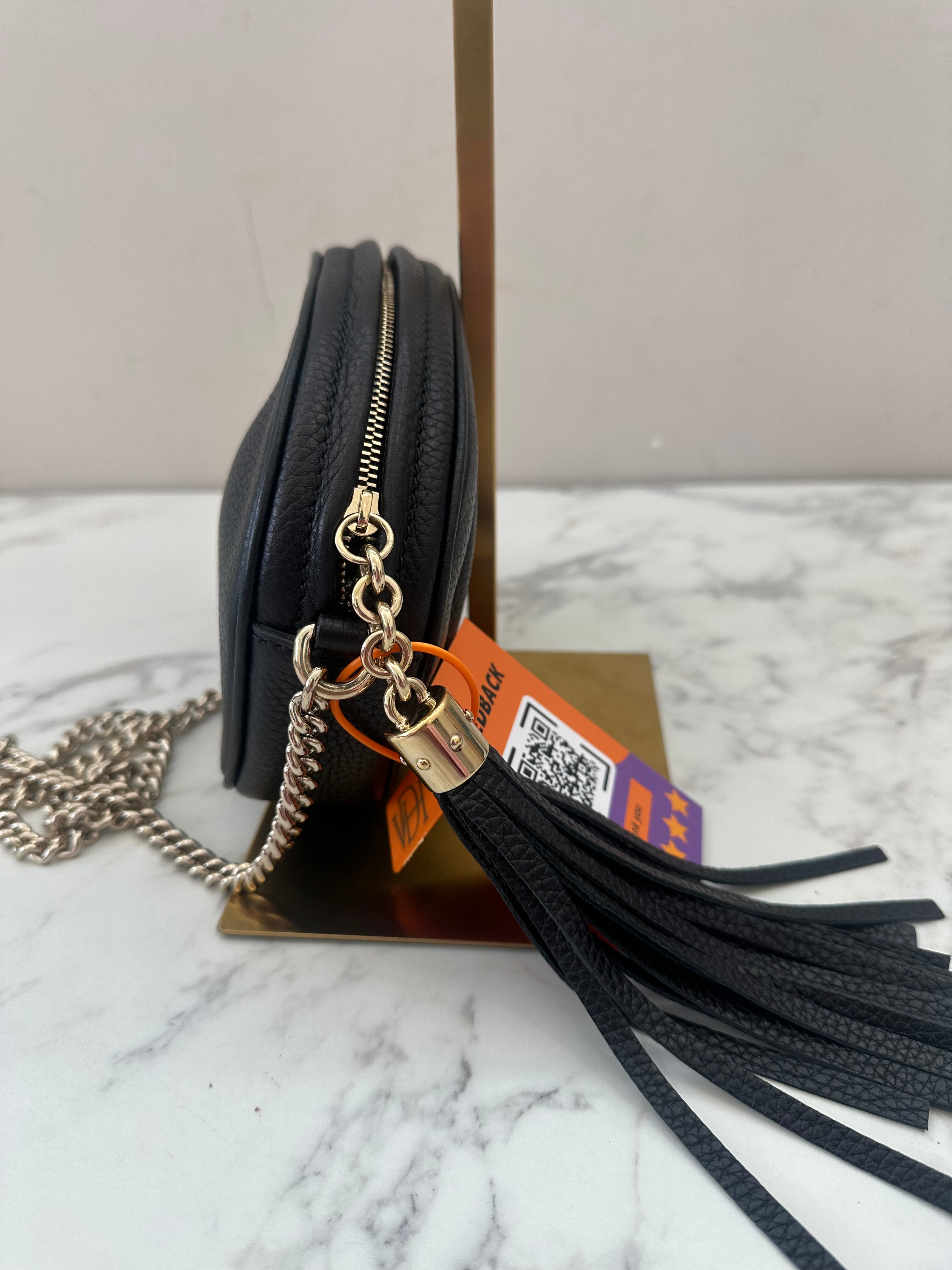 Gucci Black Leather Fringe