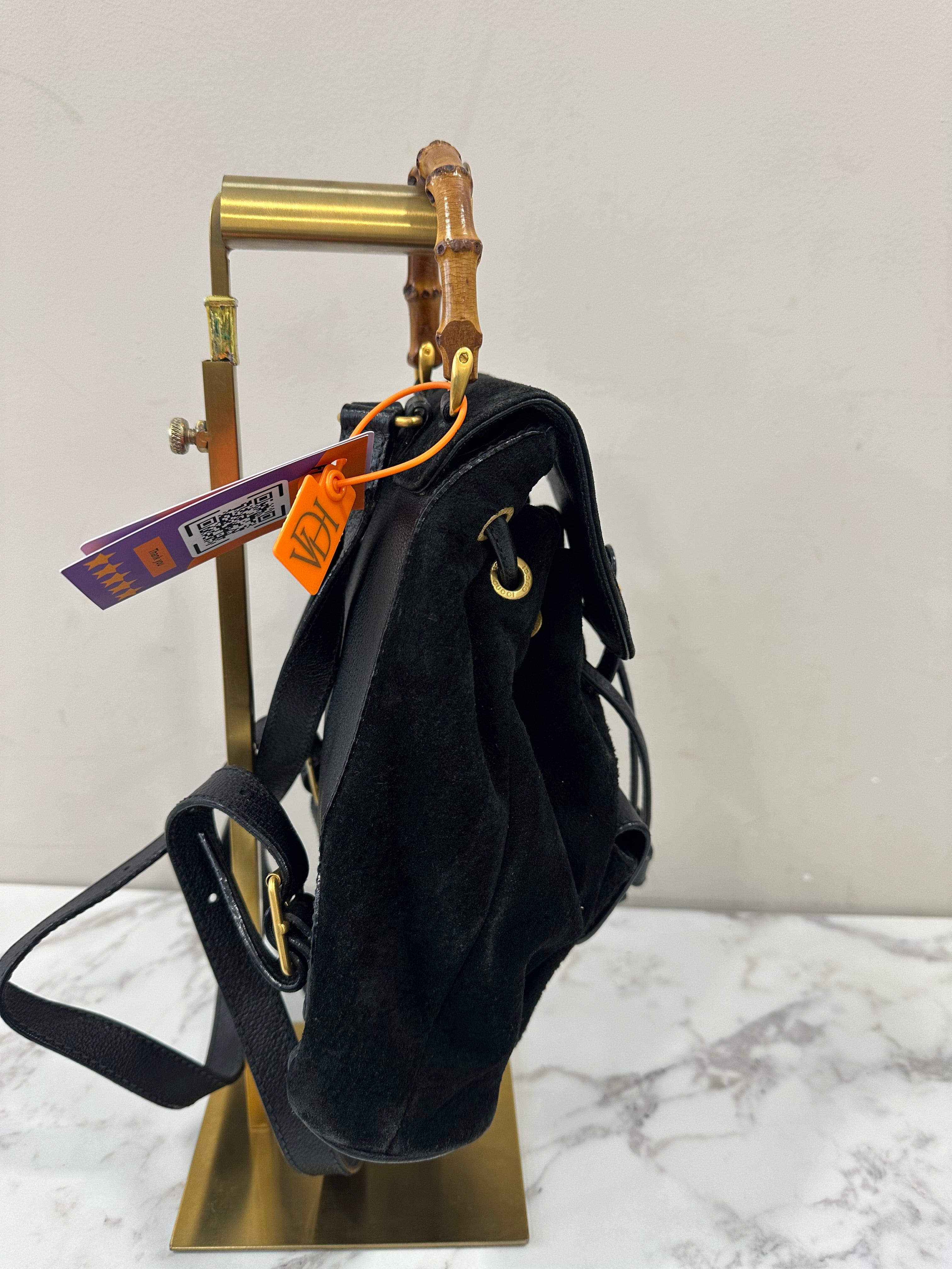Gucci Black Suede Backpack