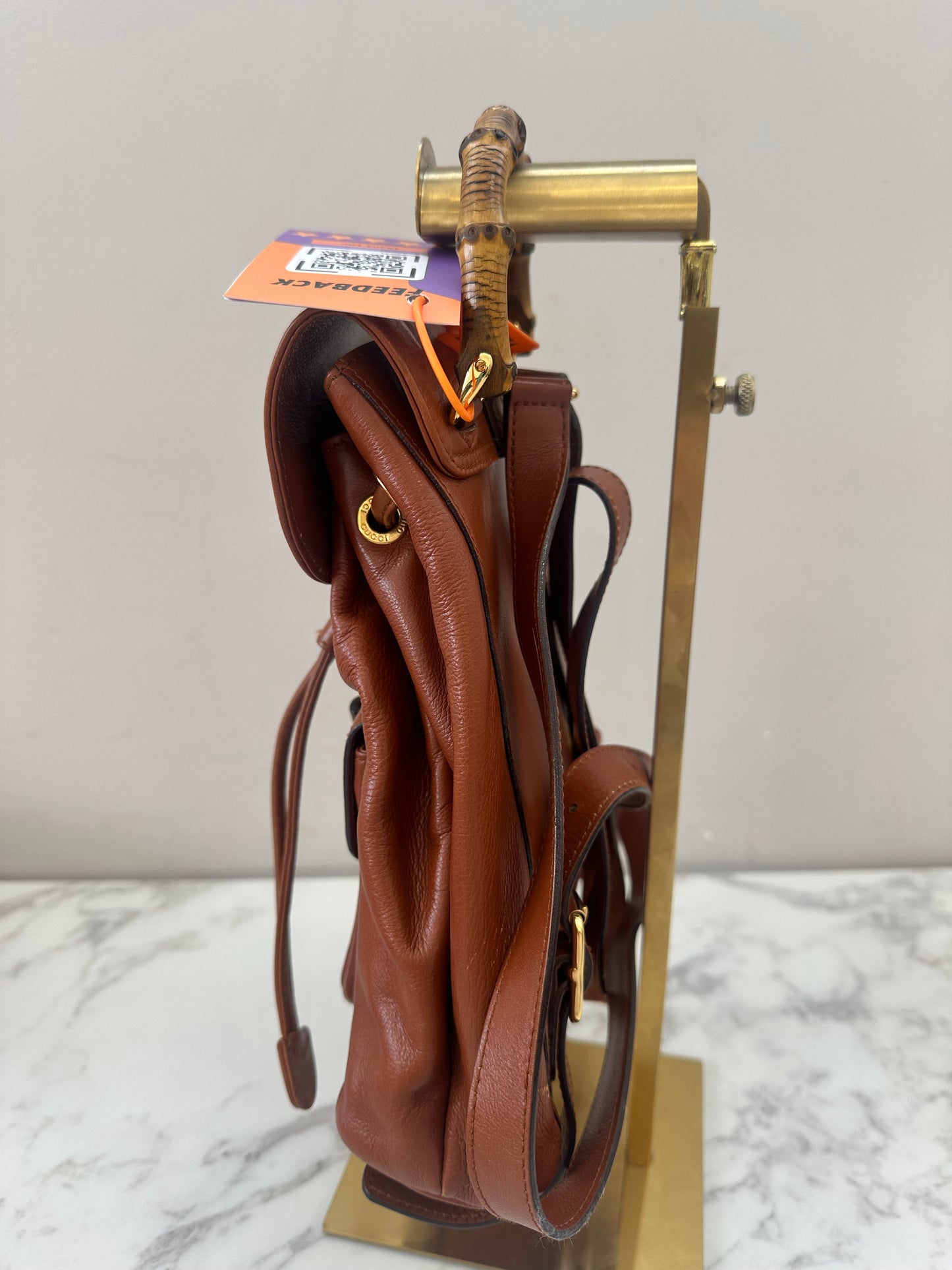 Gucci Brown Bamboo Backpack