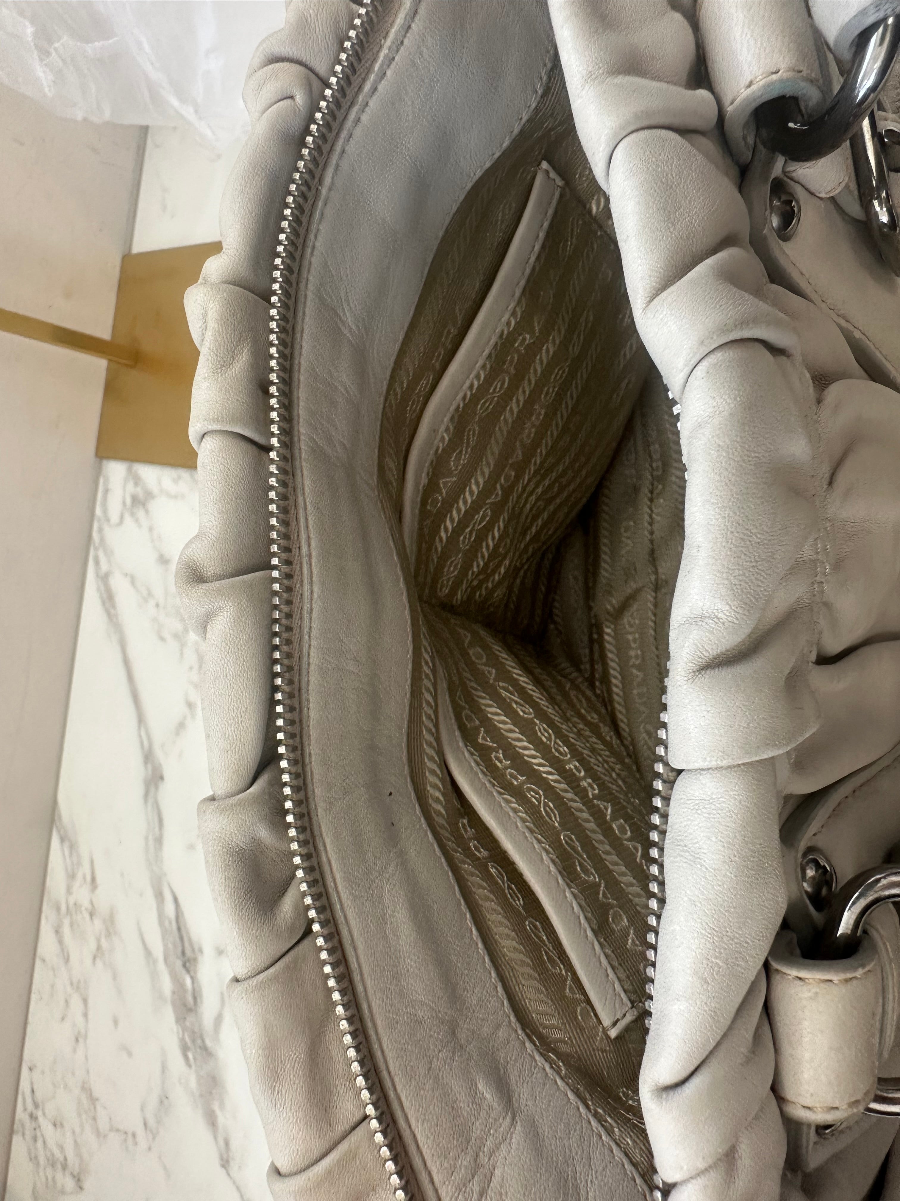 Prada Gaufre Beige Strap