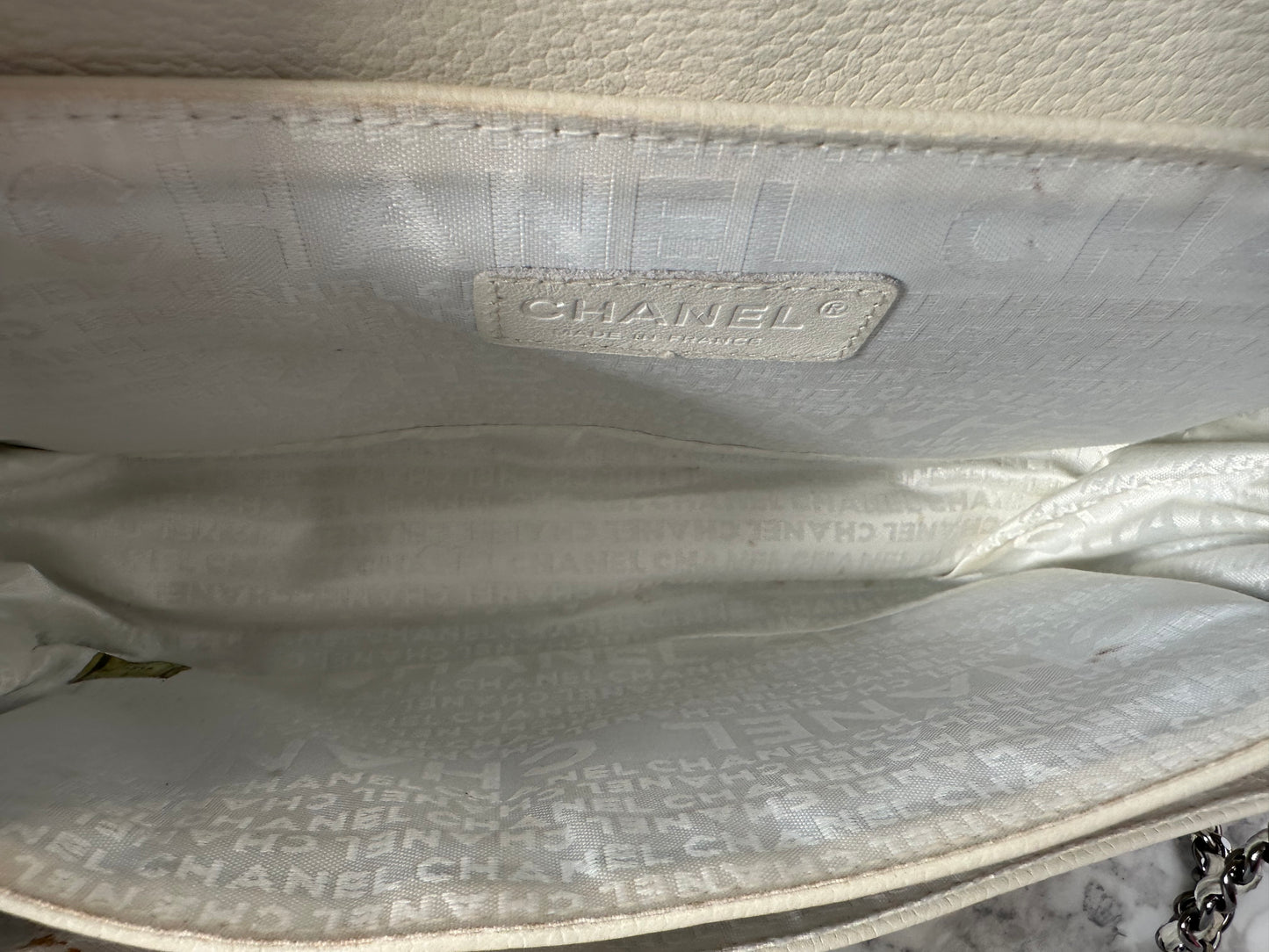 Chanel White Calfskin Mademoiselle