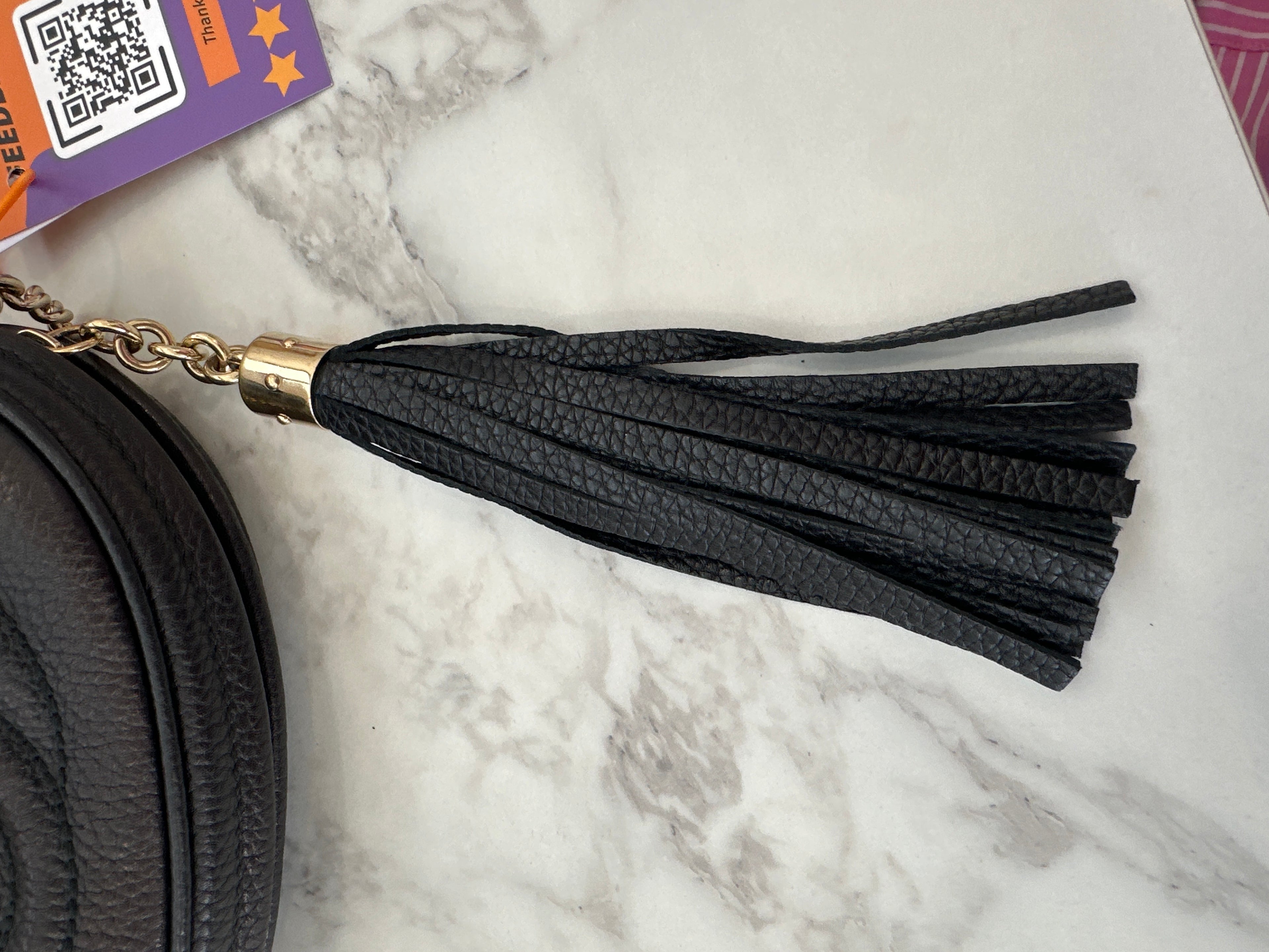Gucci Black Leather Fringe