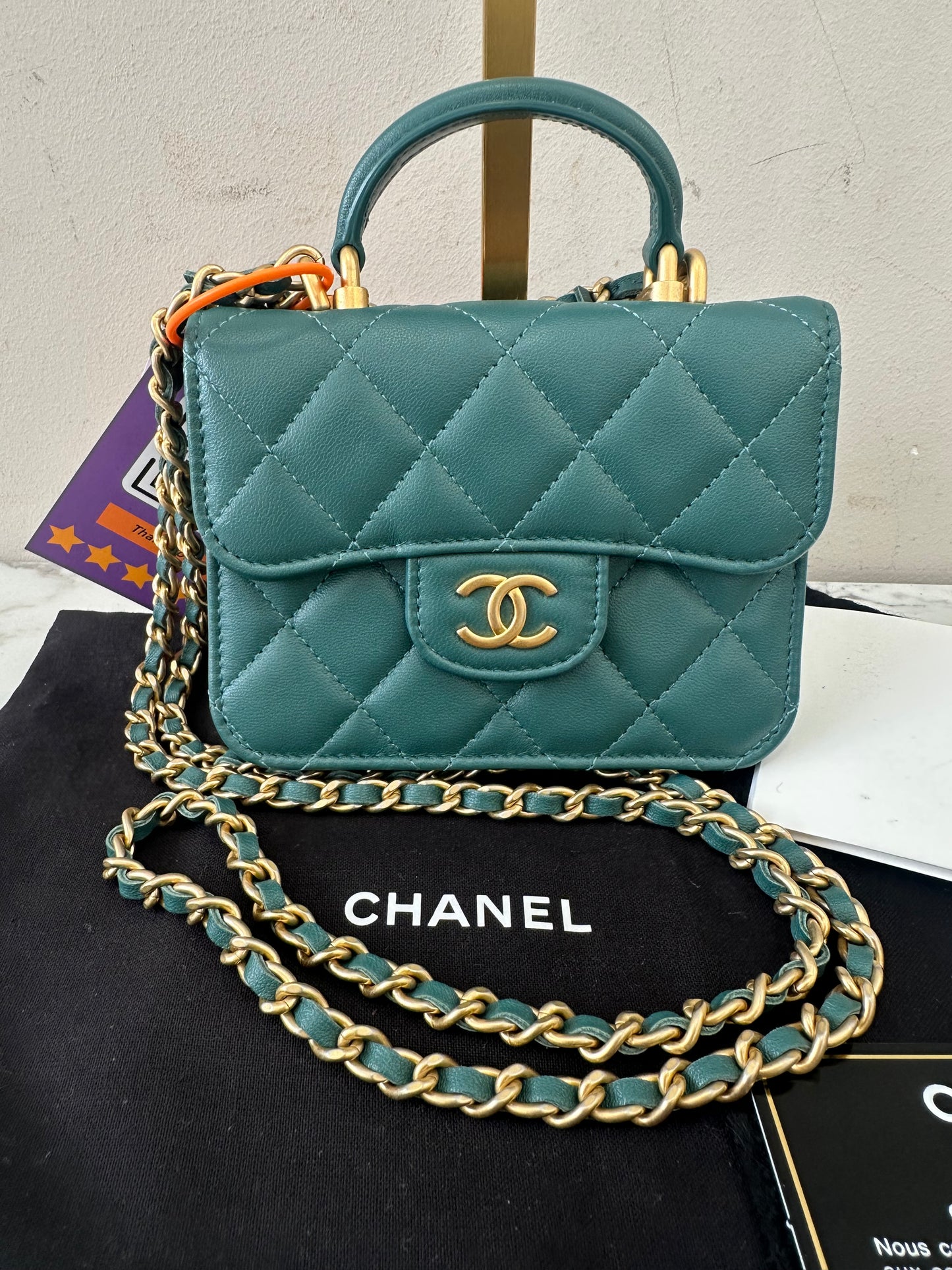 Chanel Green Lambskin