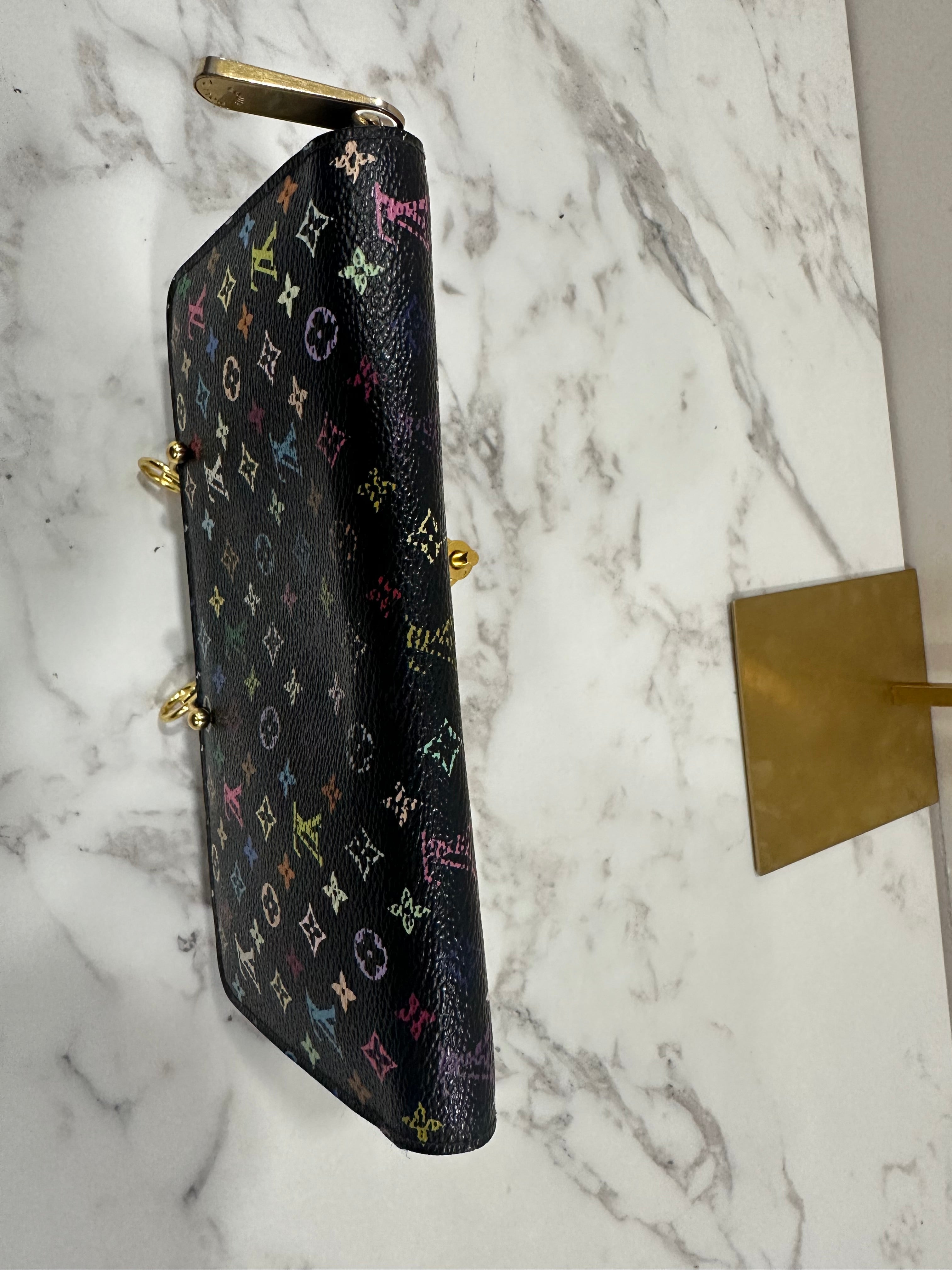Louis Vuitton Wallet Zippy Multicolor Black