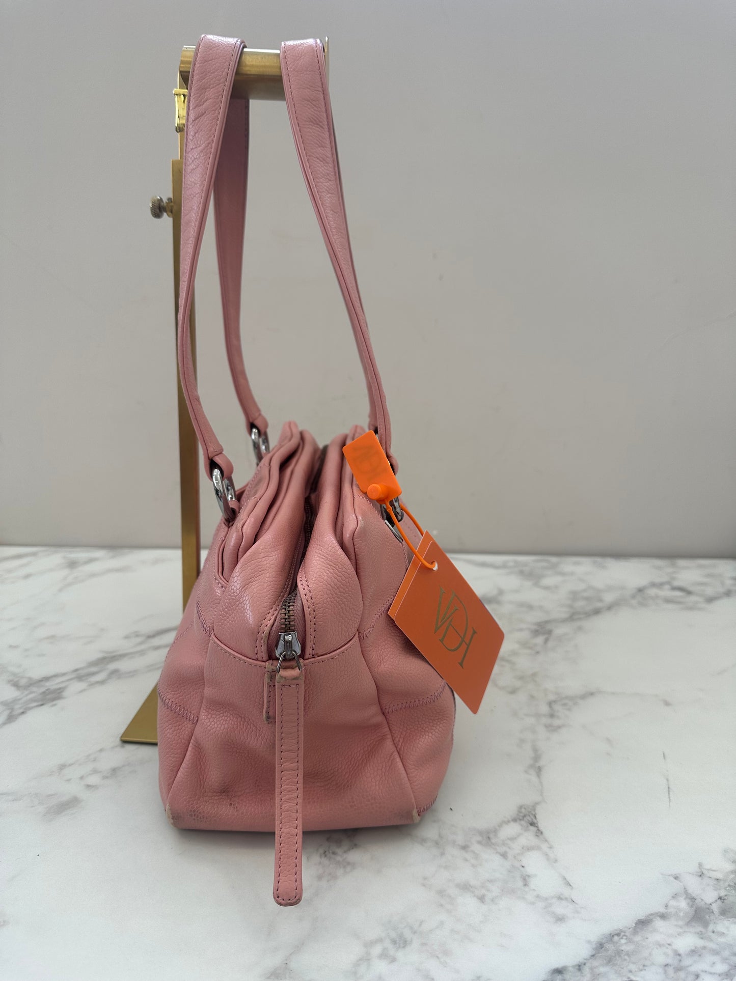 Chanel Pink Calfskin Wild Stitch Choco Bar