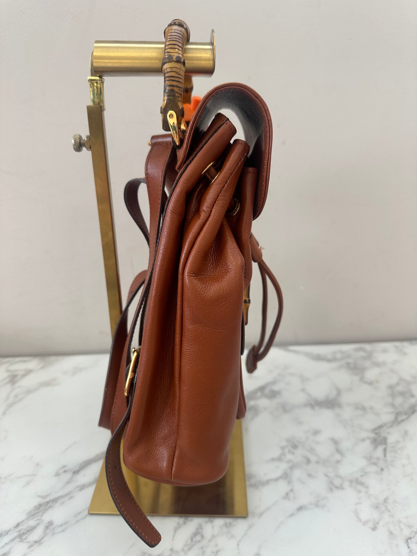 Gucci Brown Bamboo Backpack