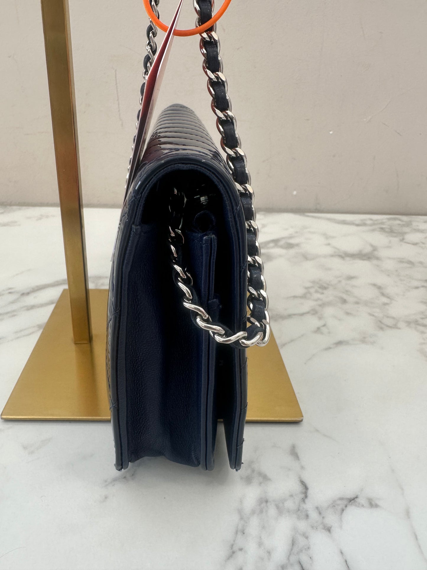 Chanel Woc Dark Blue Single Chain