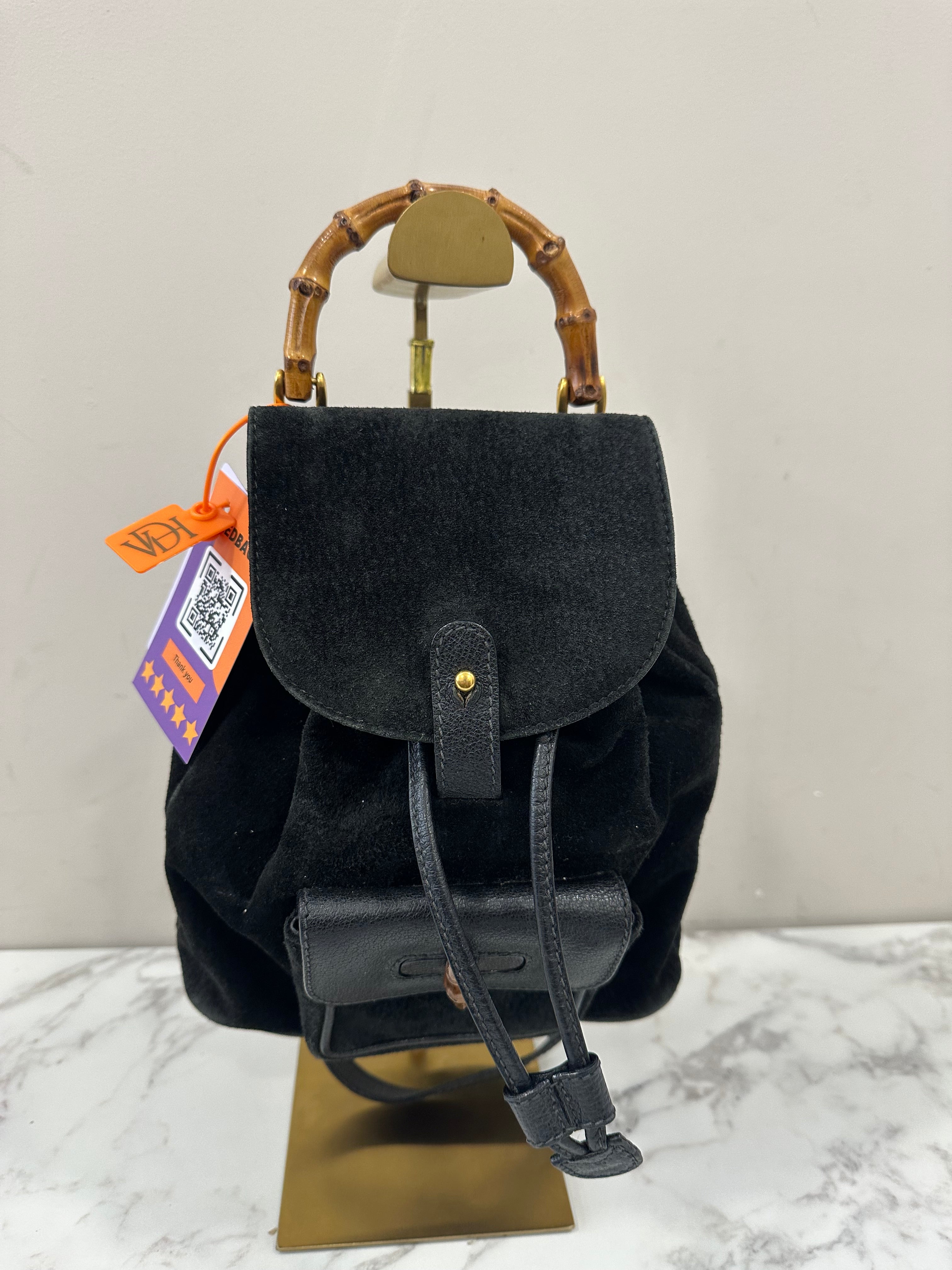 Gucci Black Suede Backpack