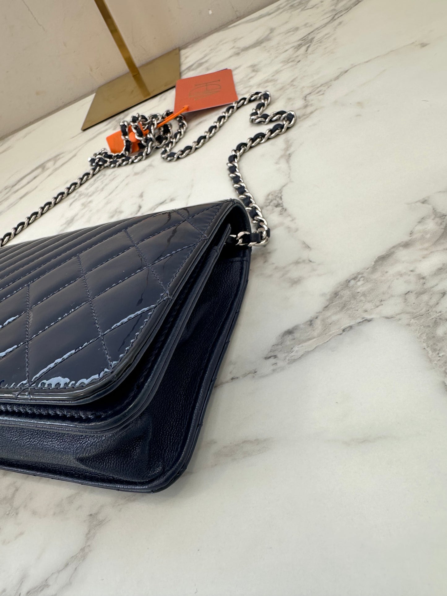 Chanel Woc Dark Blue Single Chain