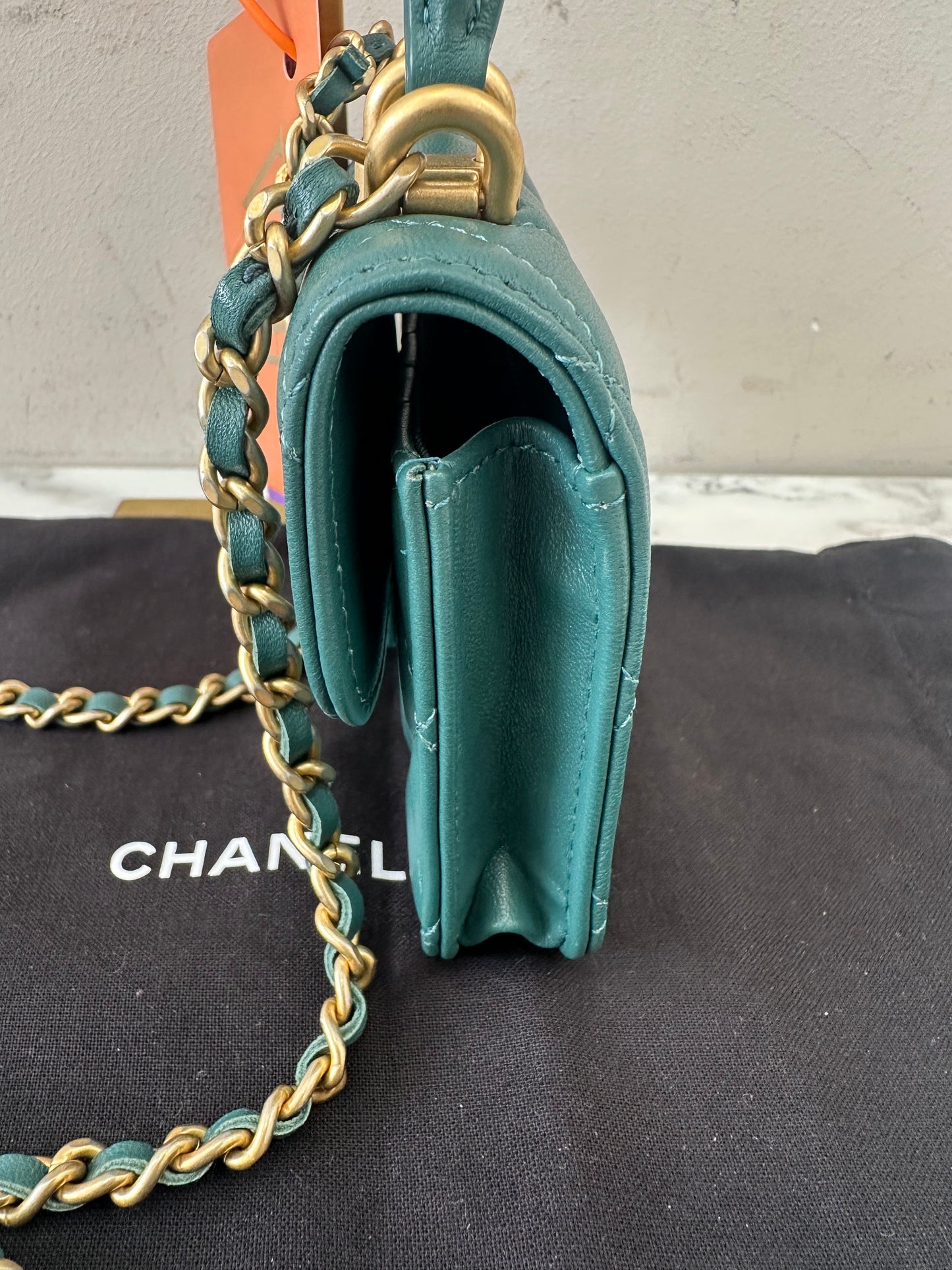 Chanel Green Lambskin