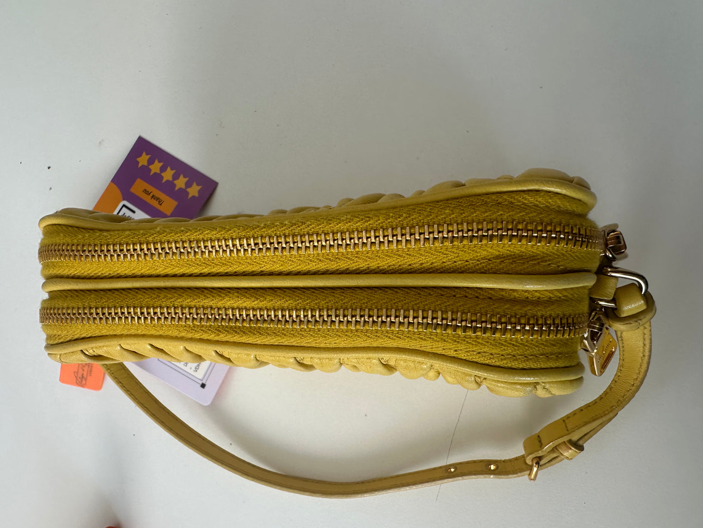 Miu Miu Matelasse Mini Yellow