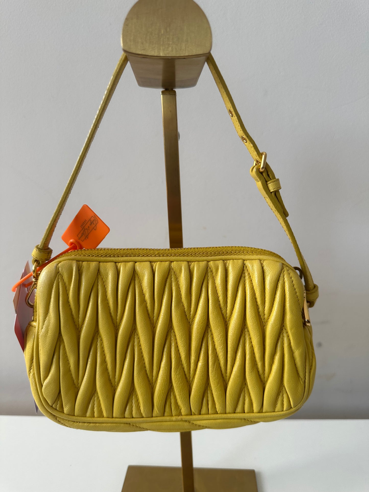 Miu Miu Matelasse Mini Yellow