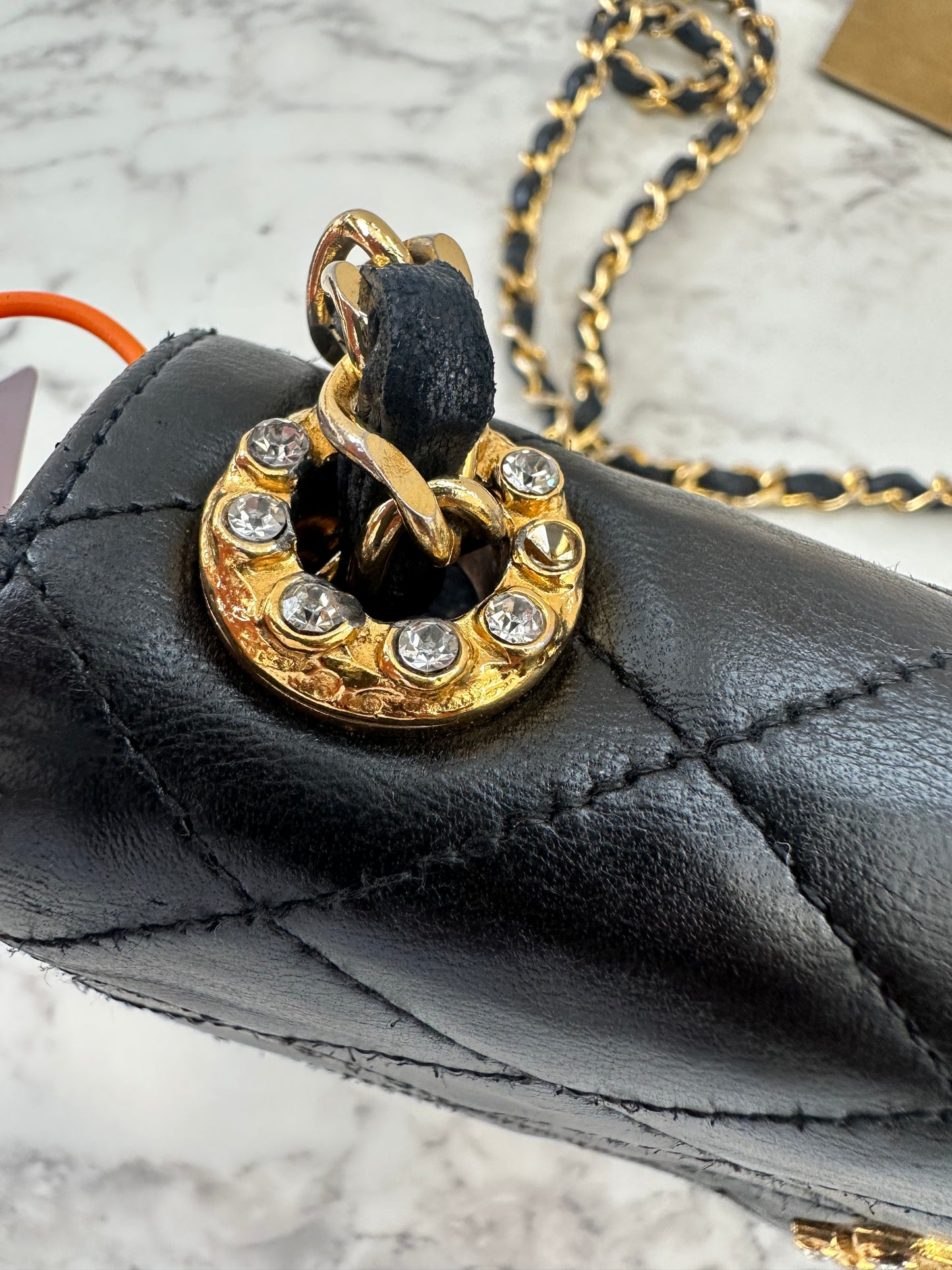 Chanel Black Lambskin Single Chain