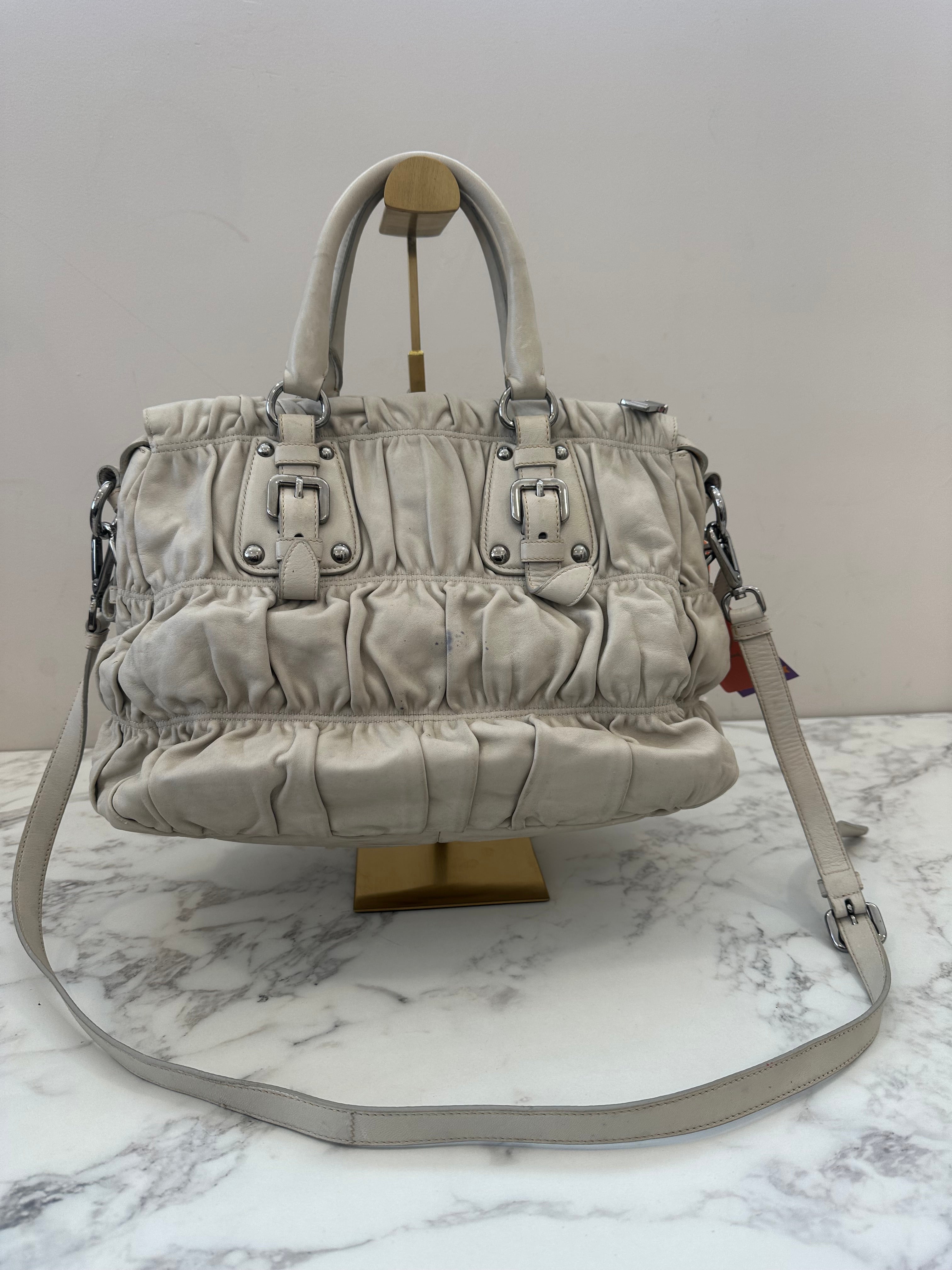 Prada Gaufre Beige Strap