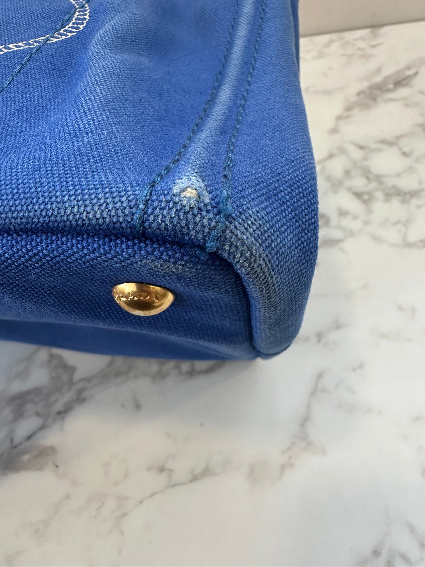 Prada Blue Canapa
