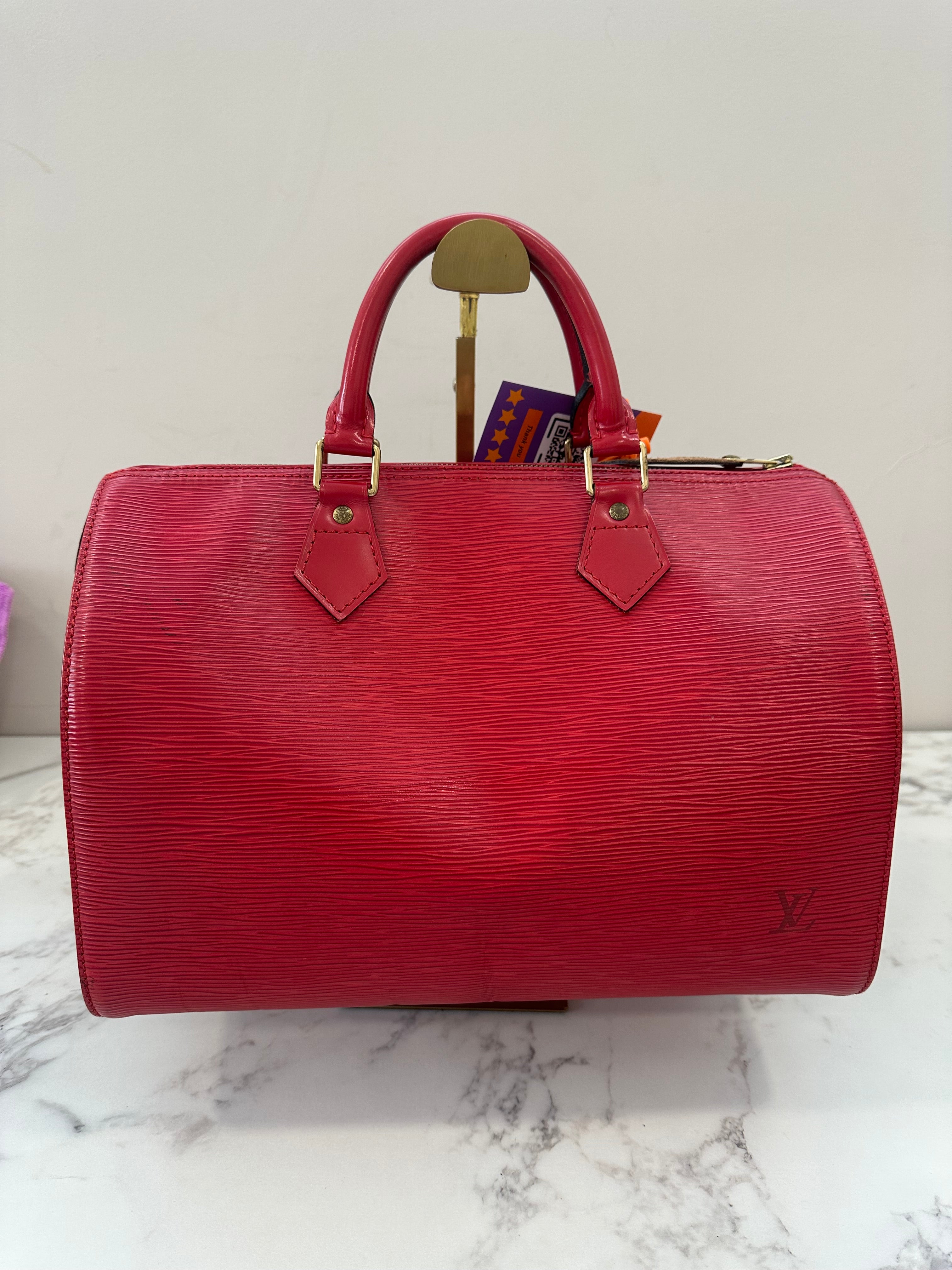 Louis Vuitton Speedy 35 Red Epi