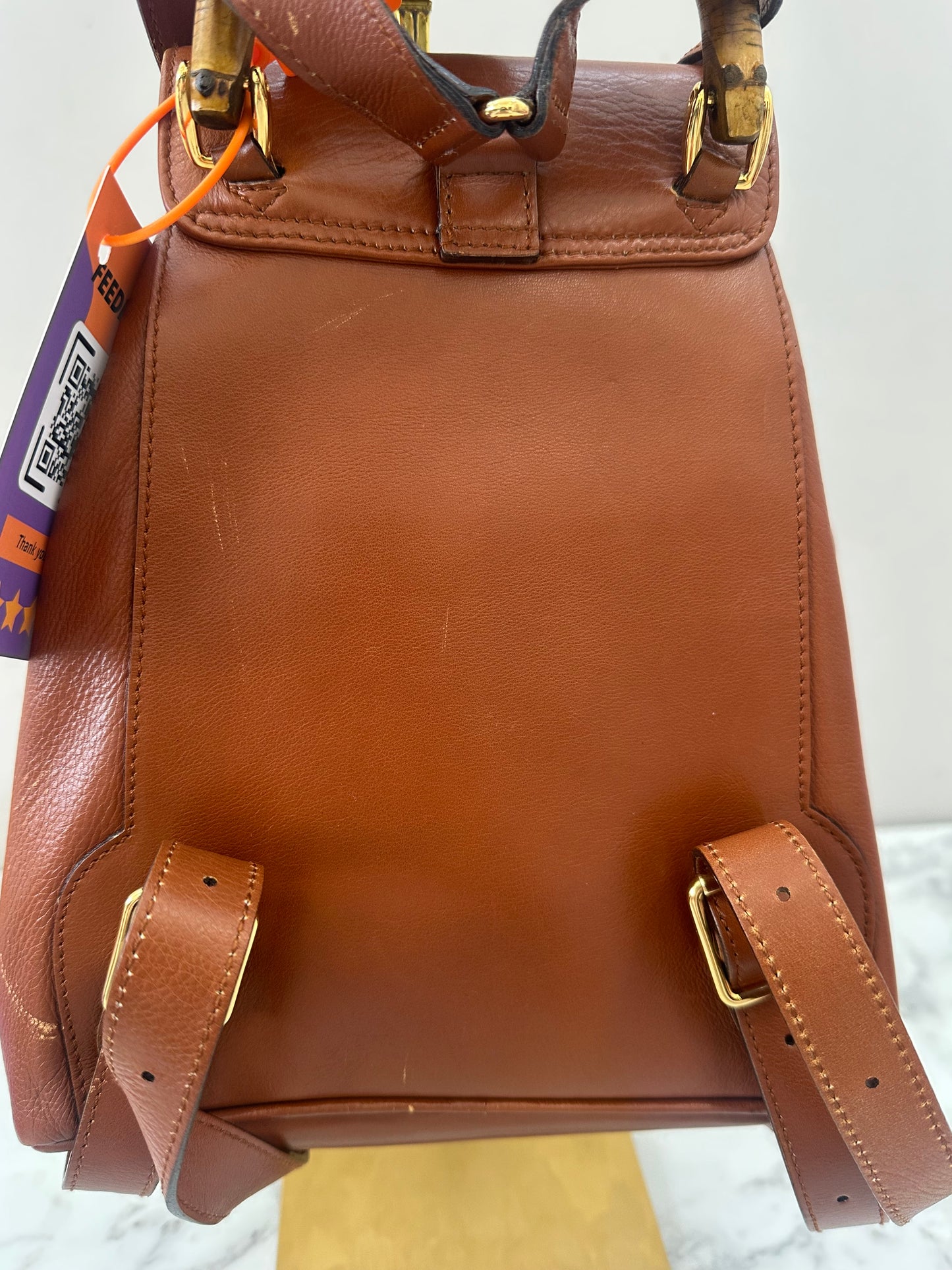 Gucci Brown Bamboo Backpack