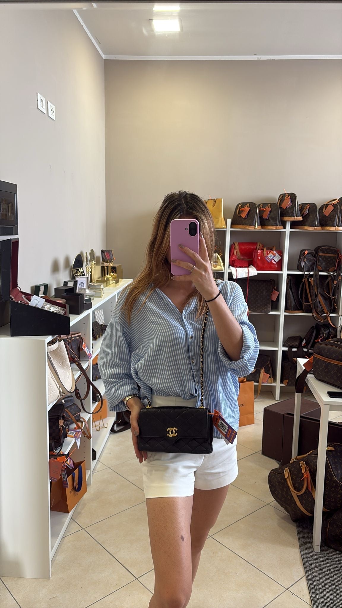 Chanel Black Lambskin Single Chain
