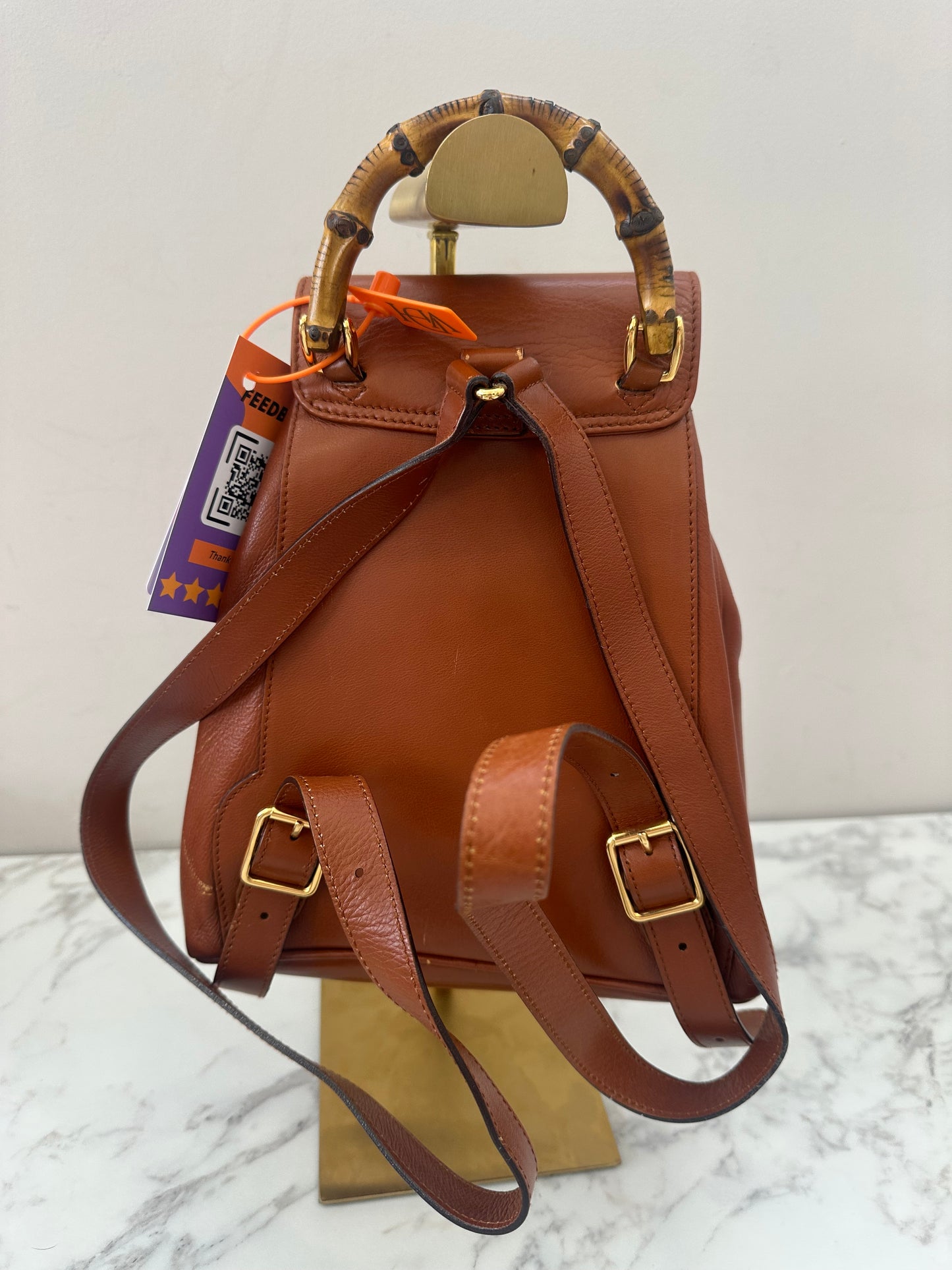 Gucci Brown Bamboo Backpack