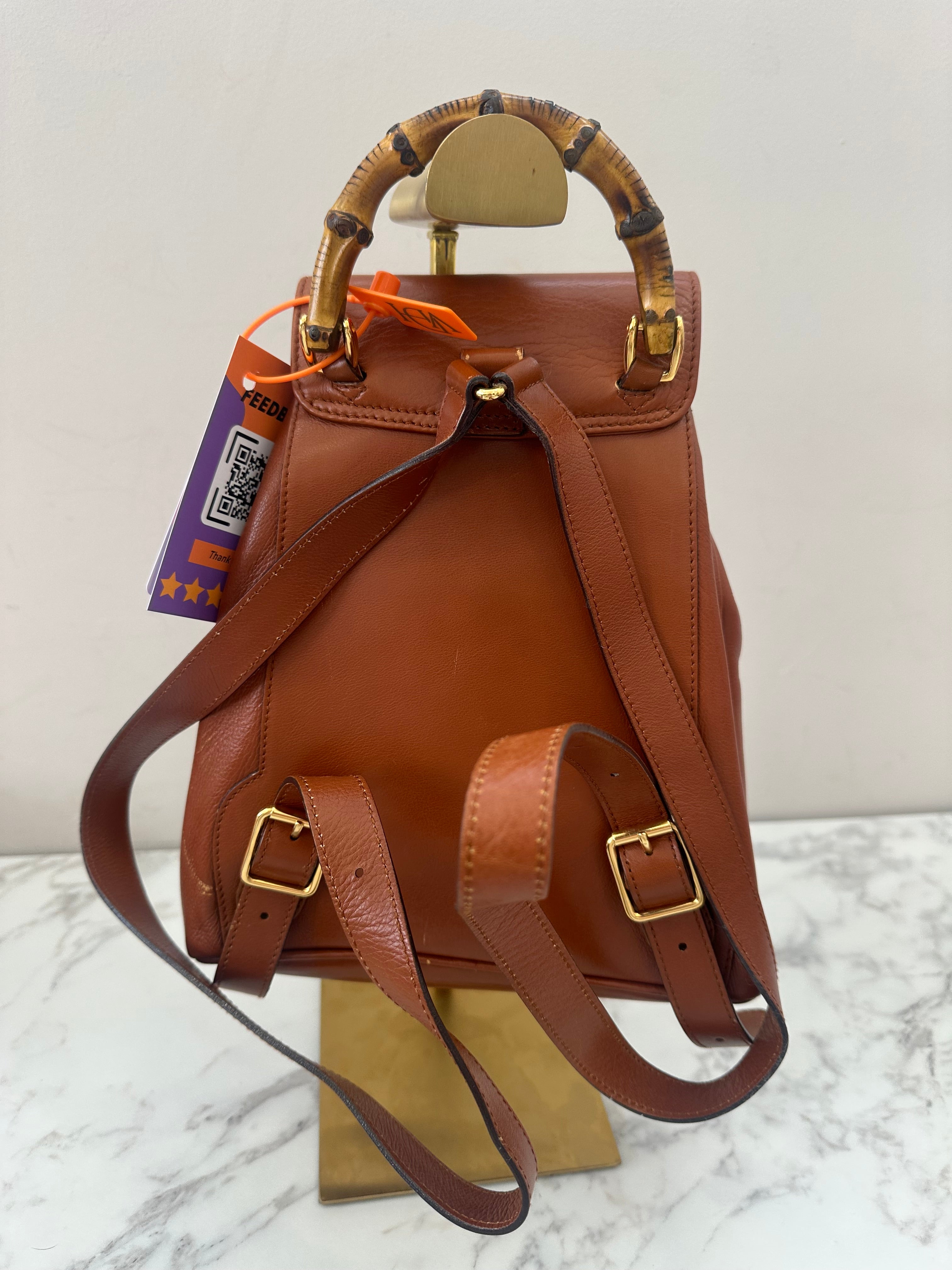 Gucci Brown Bamboo Backpack