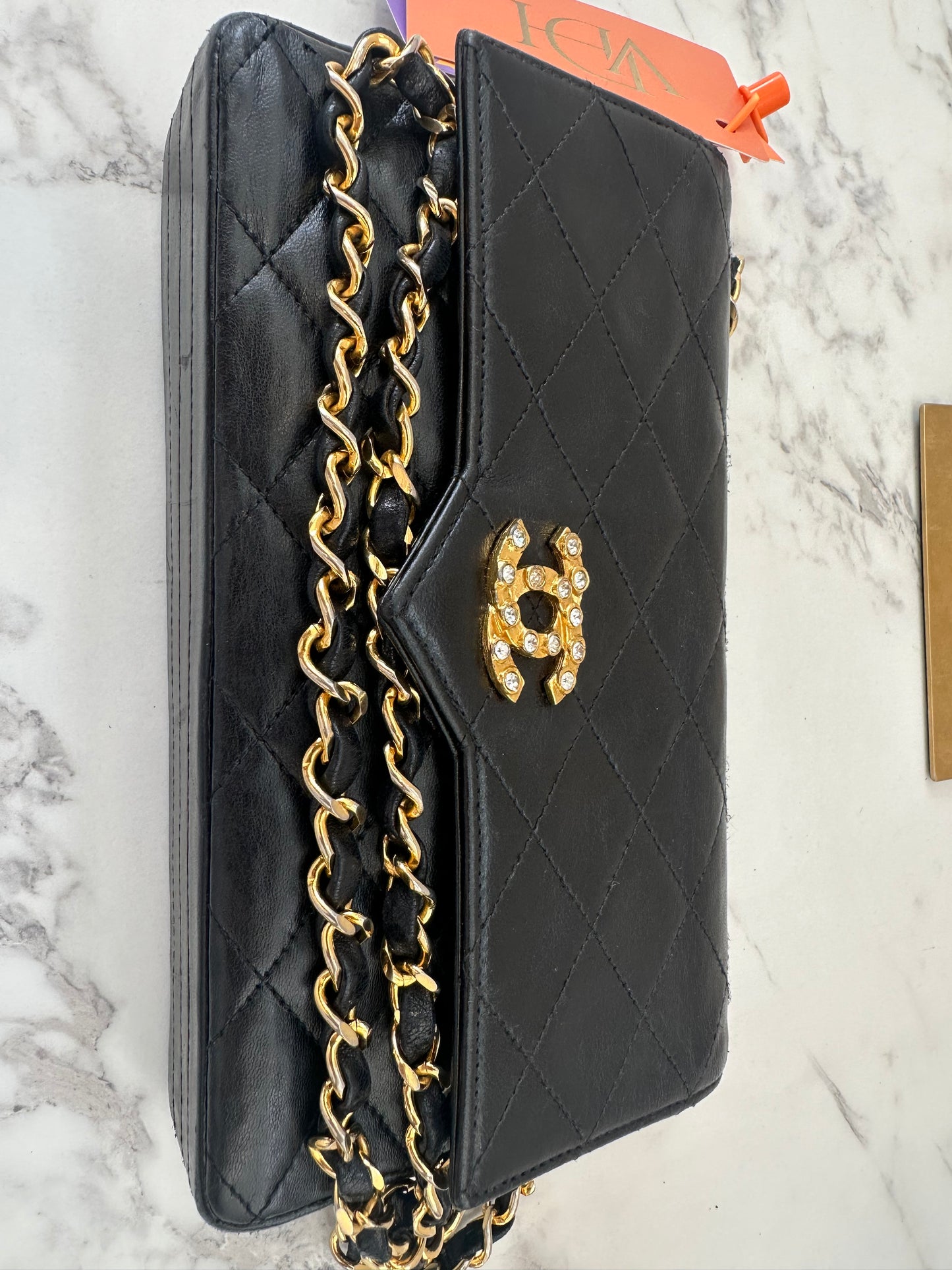 Chanel Black Lambskin Single Chain