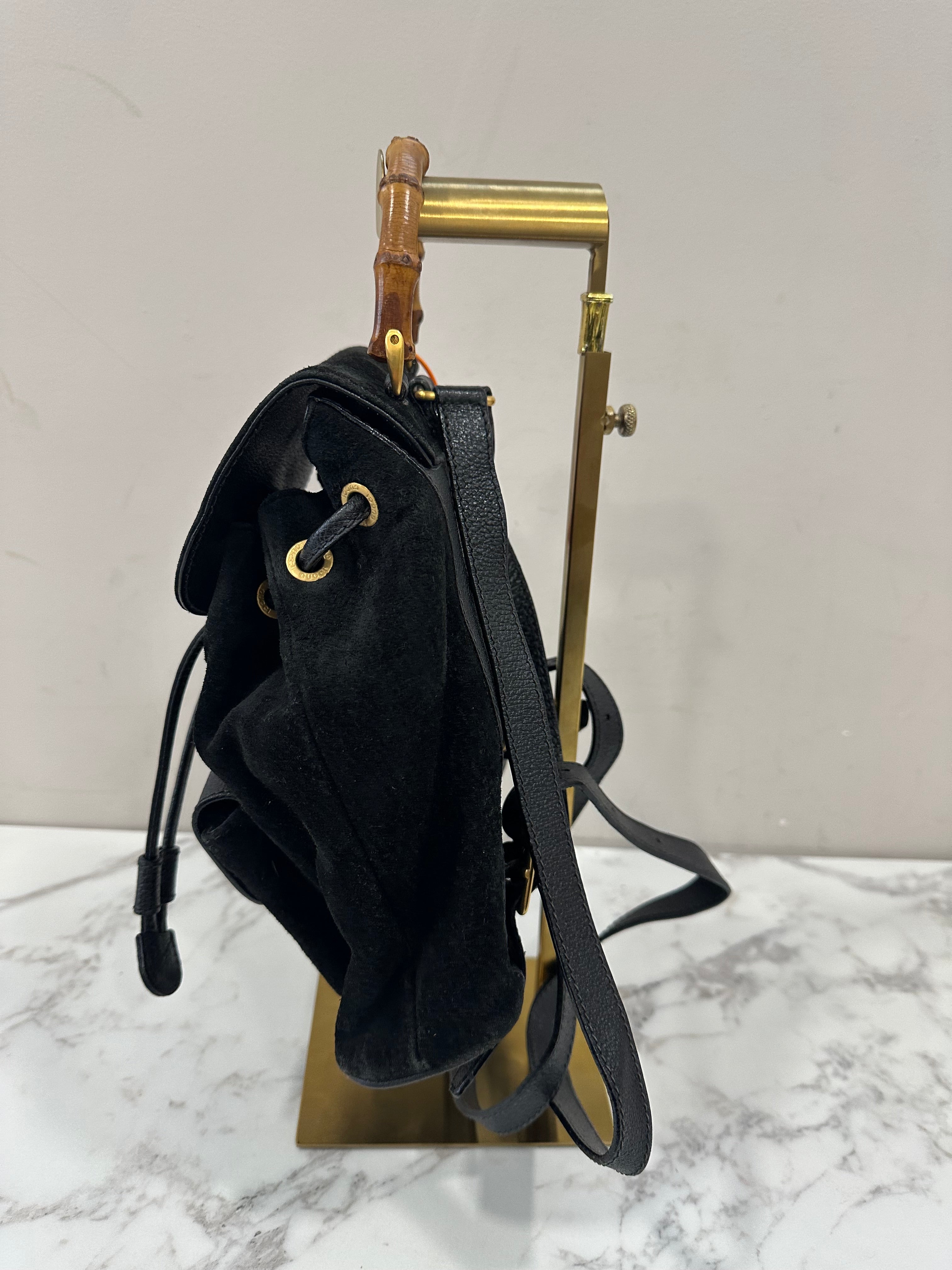 Gucci Black Suede Backpack