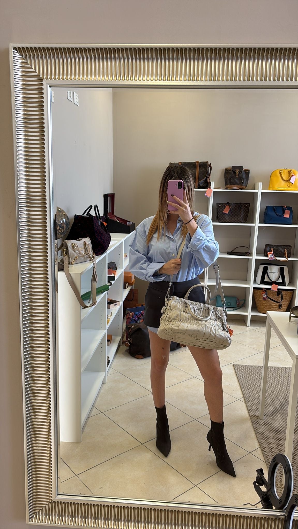 Prada Gaufre Beige Strap