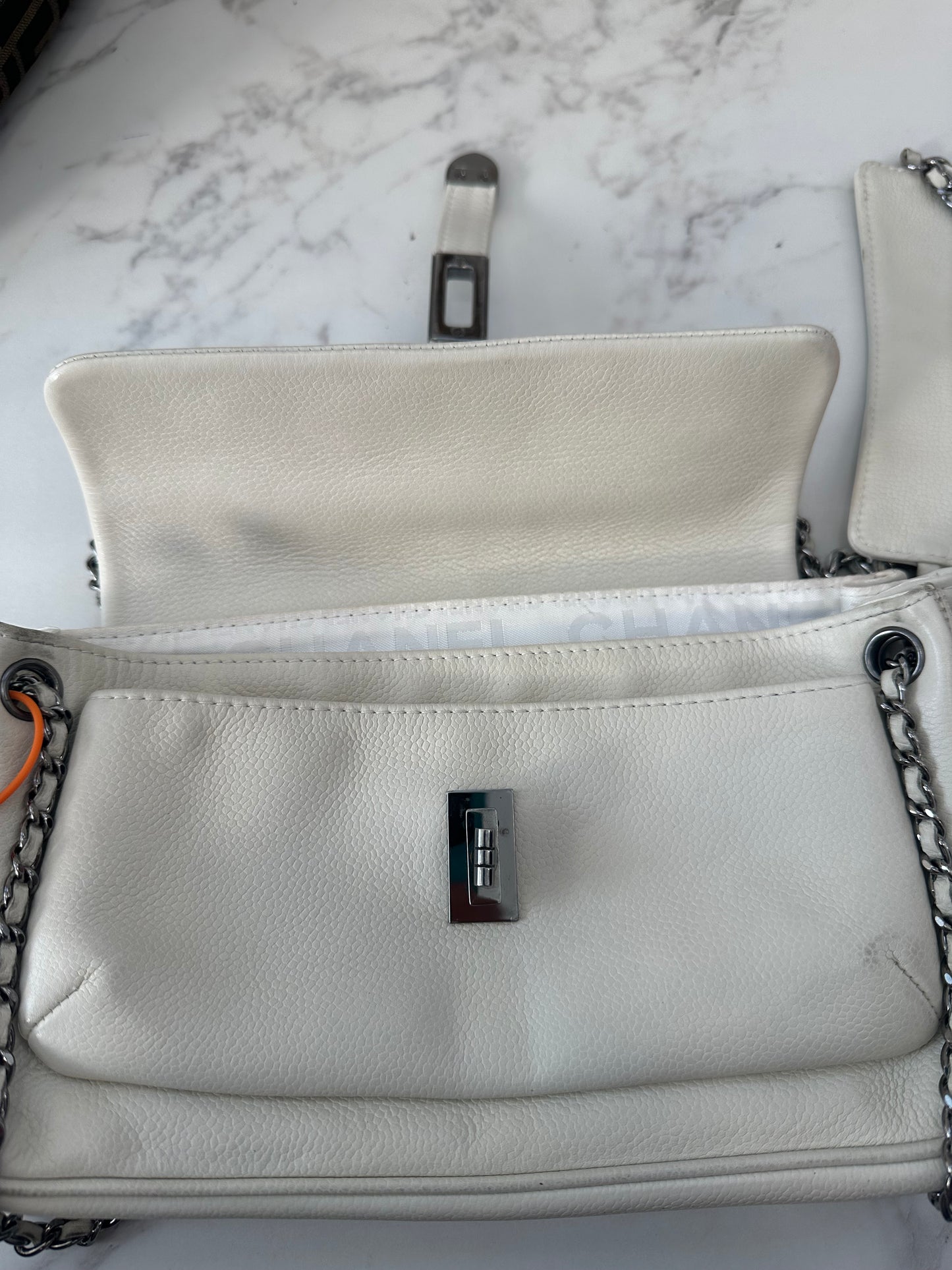 Chanel White Calfskin Mademoiselle