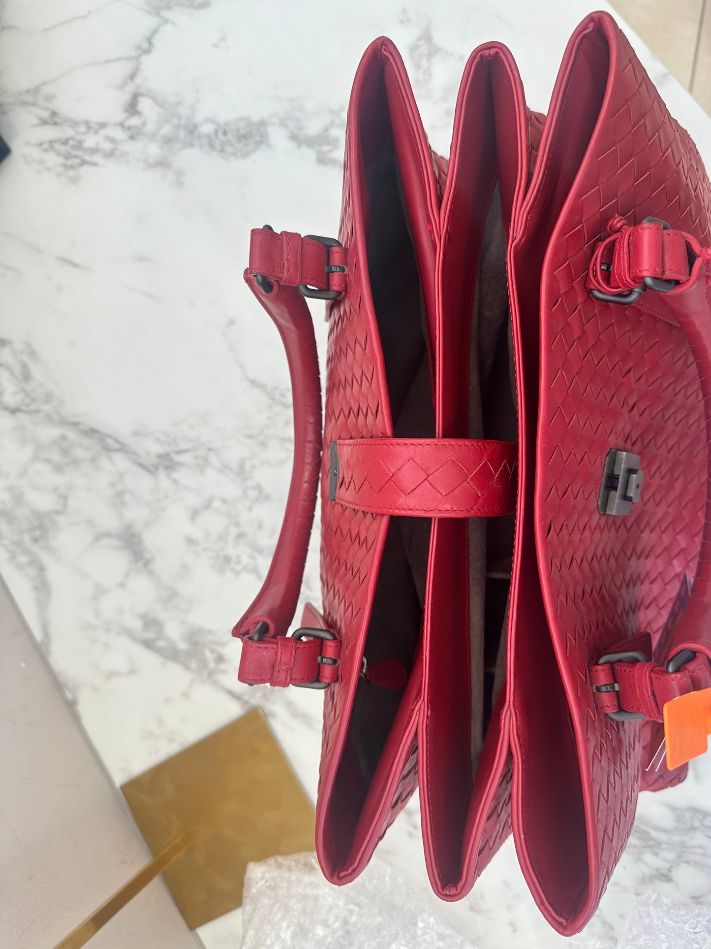 Bottega Veneta Red Intrecciato Roma