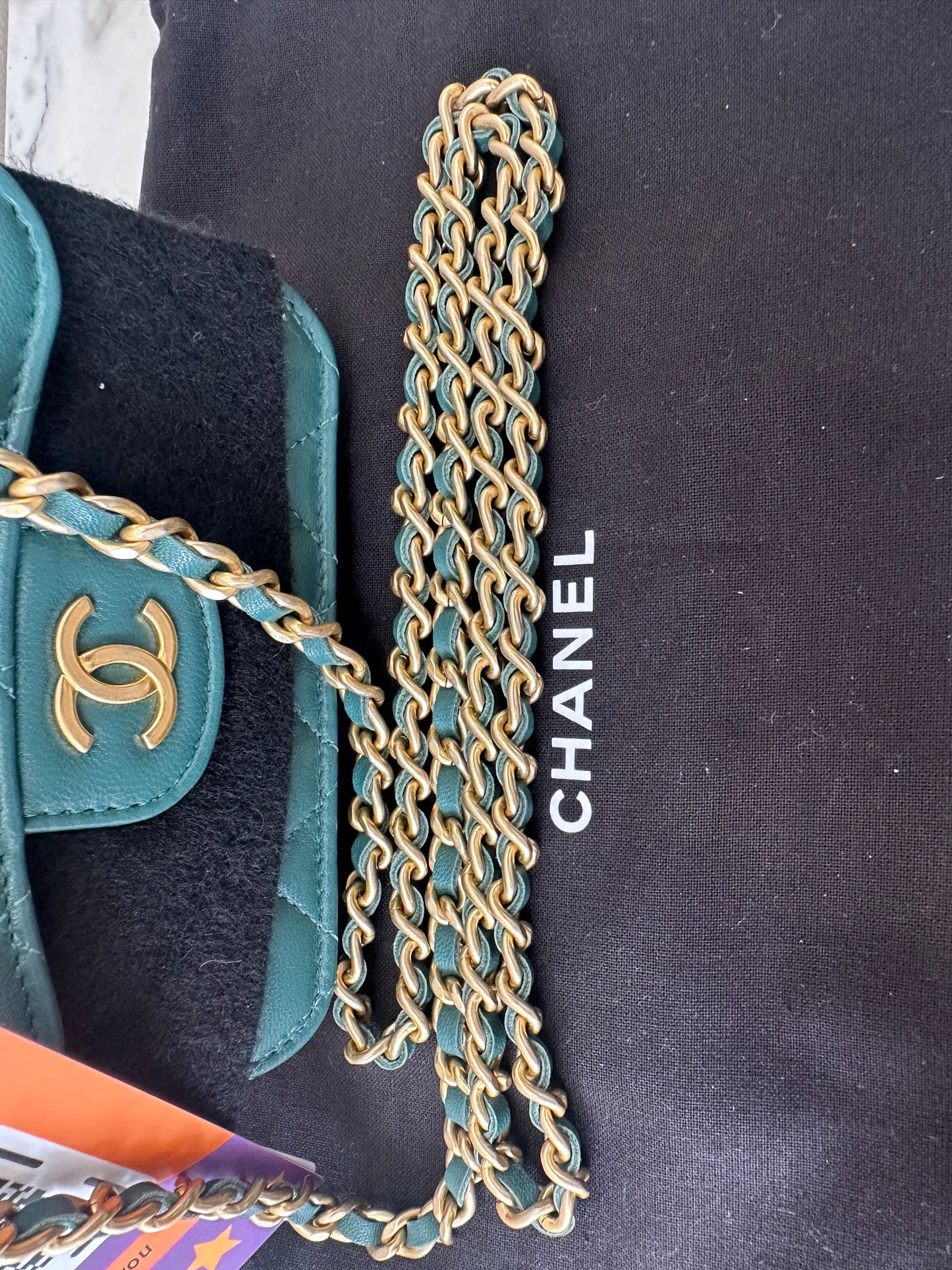 Chanel Green Lambskin