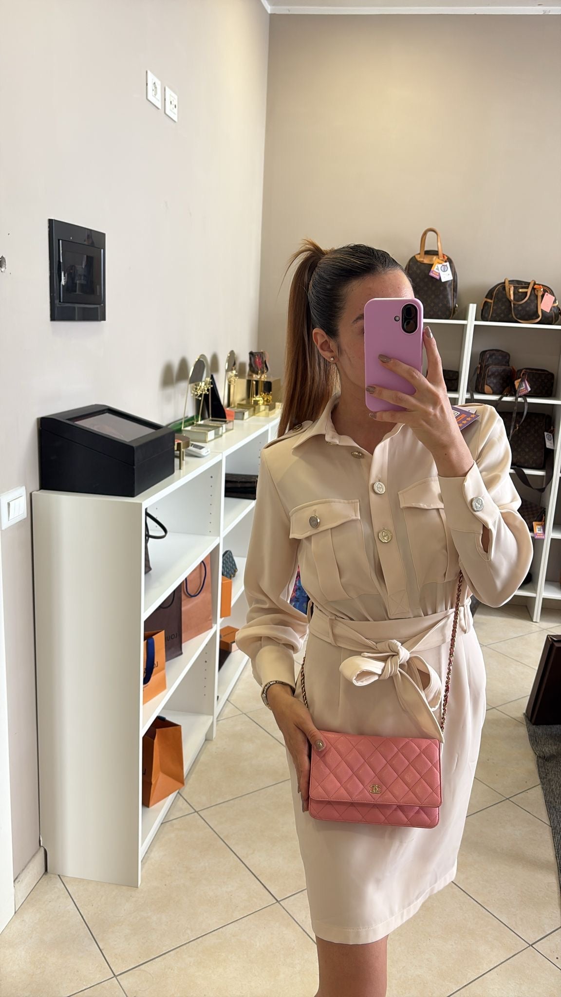 Chanel Pink Calfskin Classic