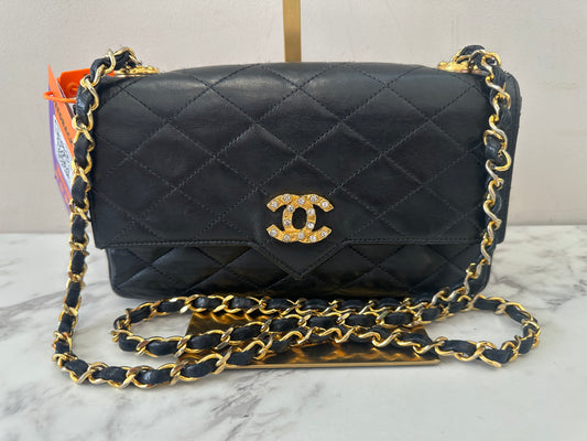 Chanel Black Lambskin Single Chain