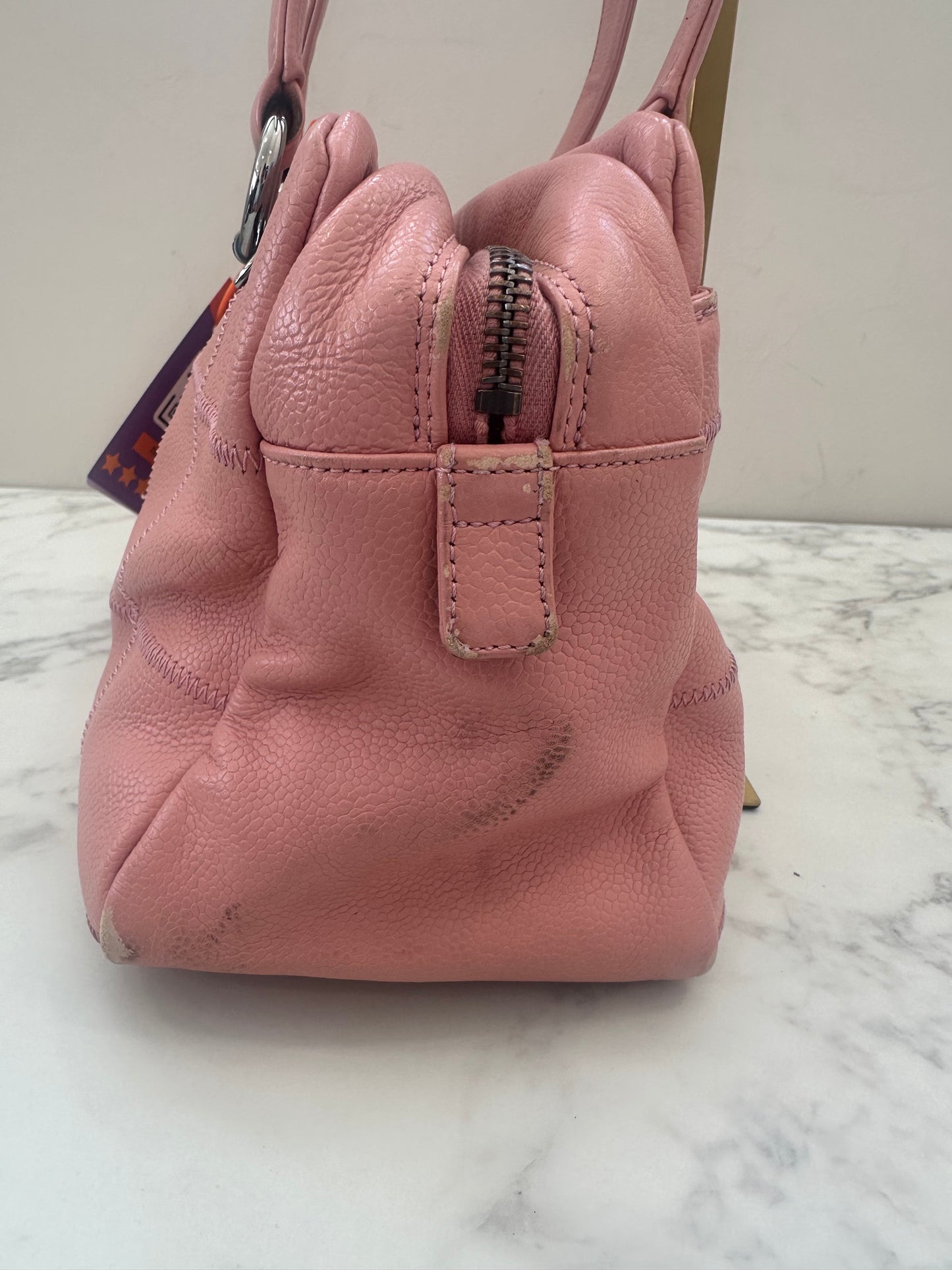 Chanel Pink Calfskin Wild Stitch Choco Bar