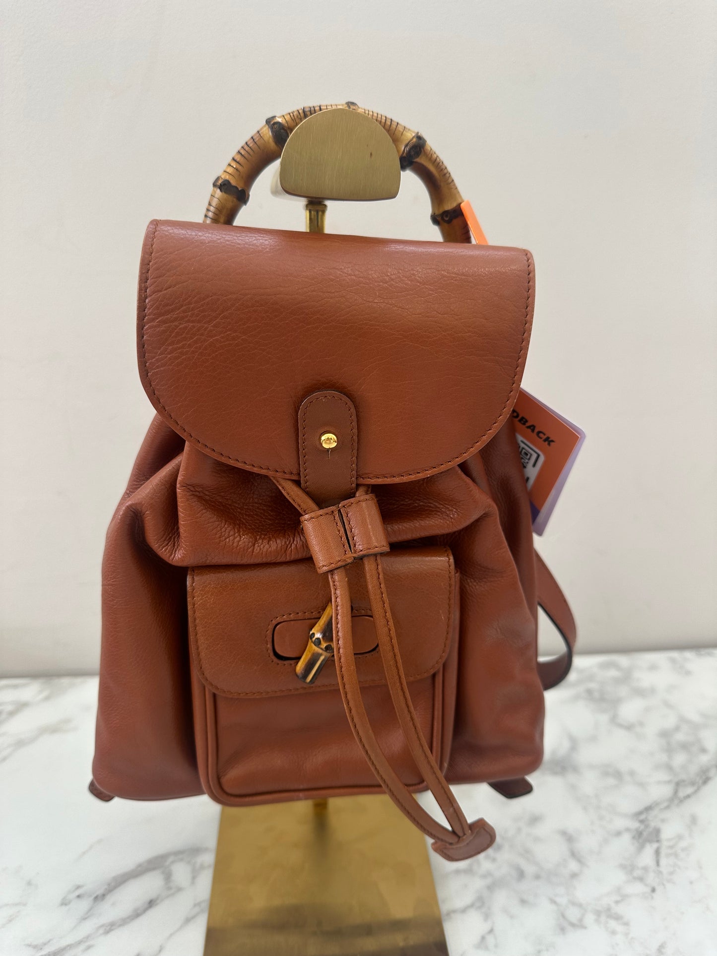 Gucci Brown Bamboo Backpack
