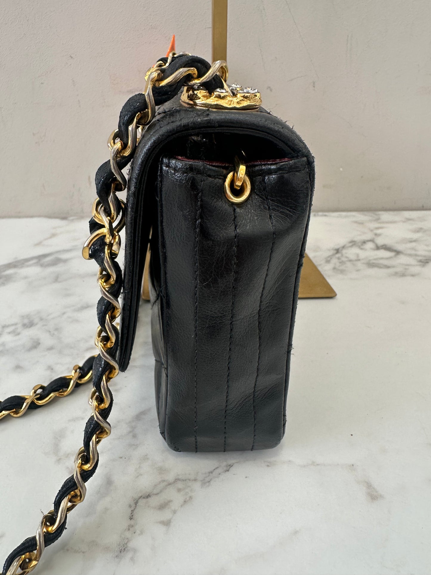 Chanel Black Lambskin Single Chain