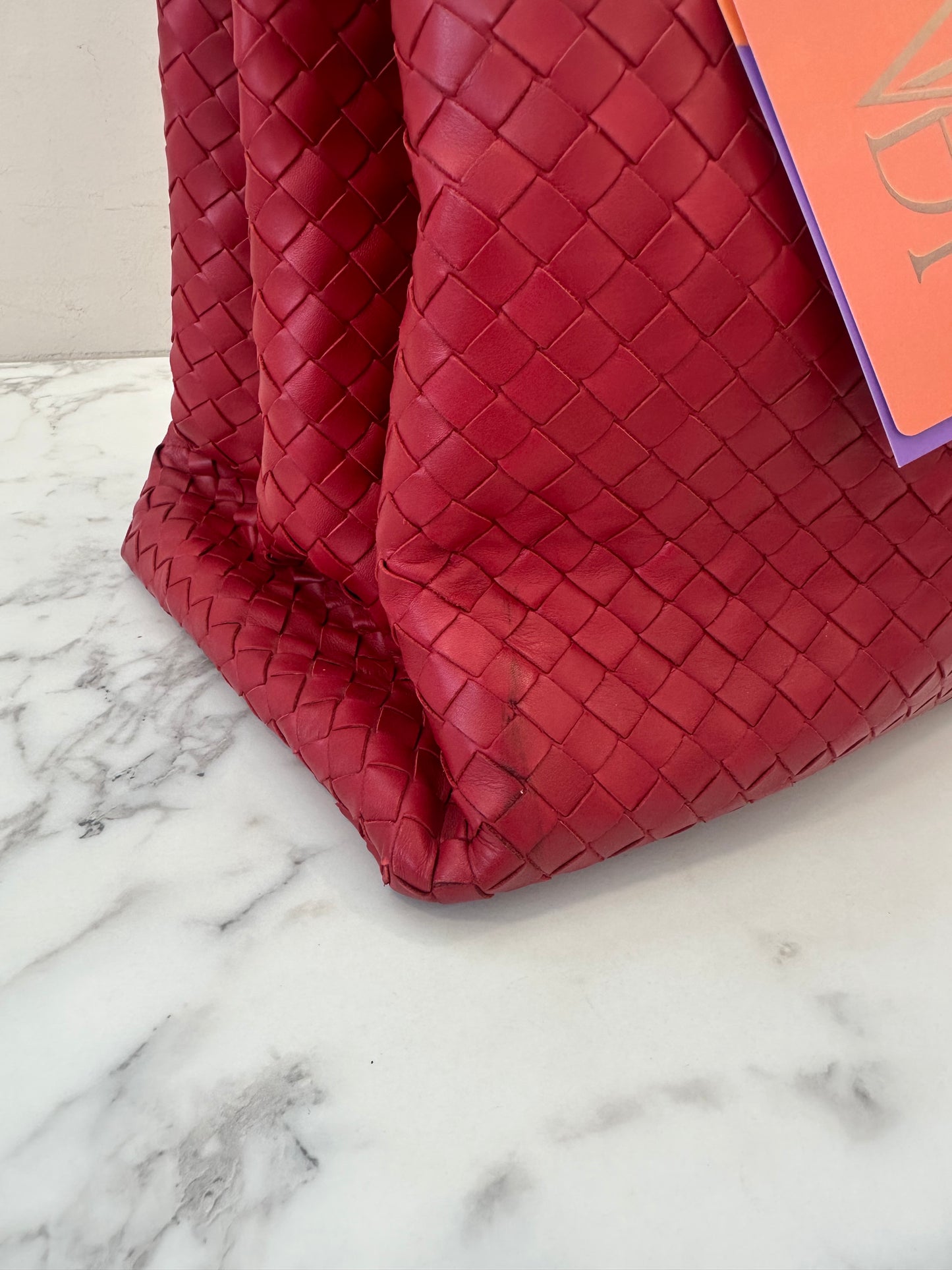 Bottega Veneta Red Intrecciato Roma