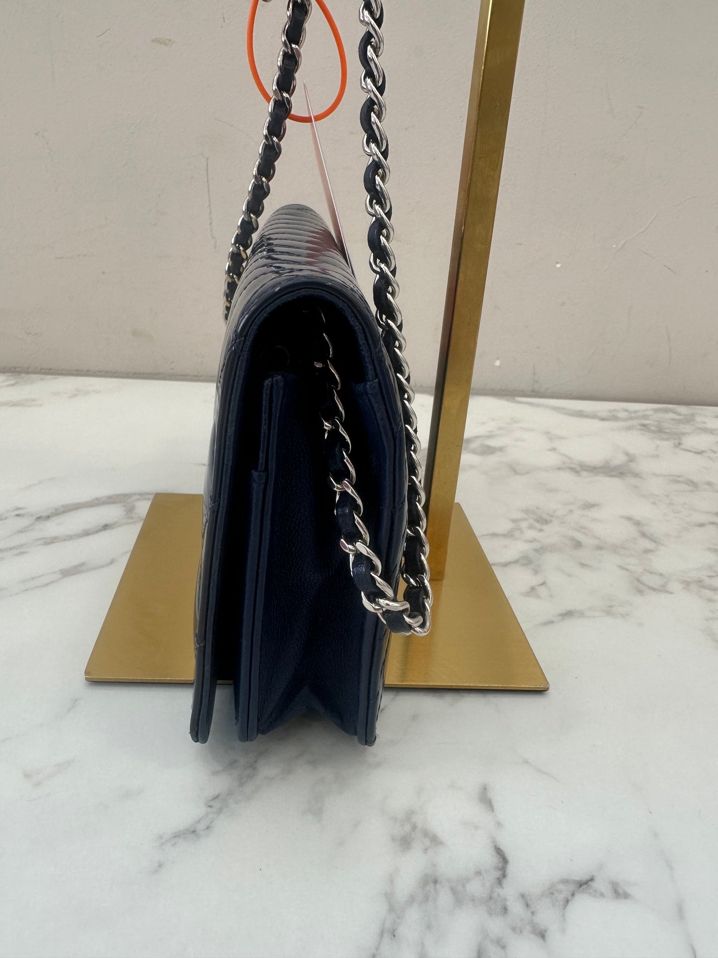 Chanel Woc Dark Blue Single Chain