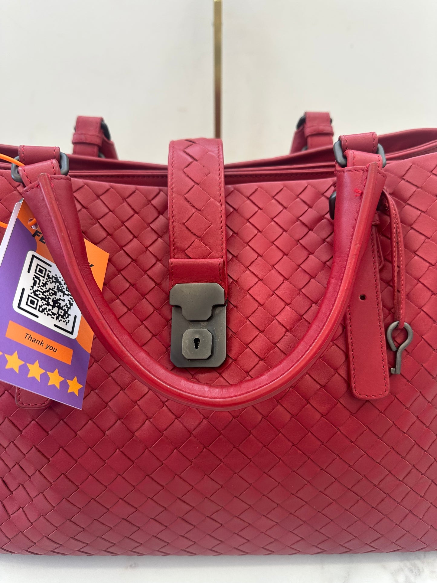 Bottega Veneta Red Intrecciato Roma