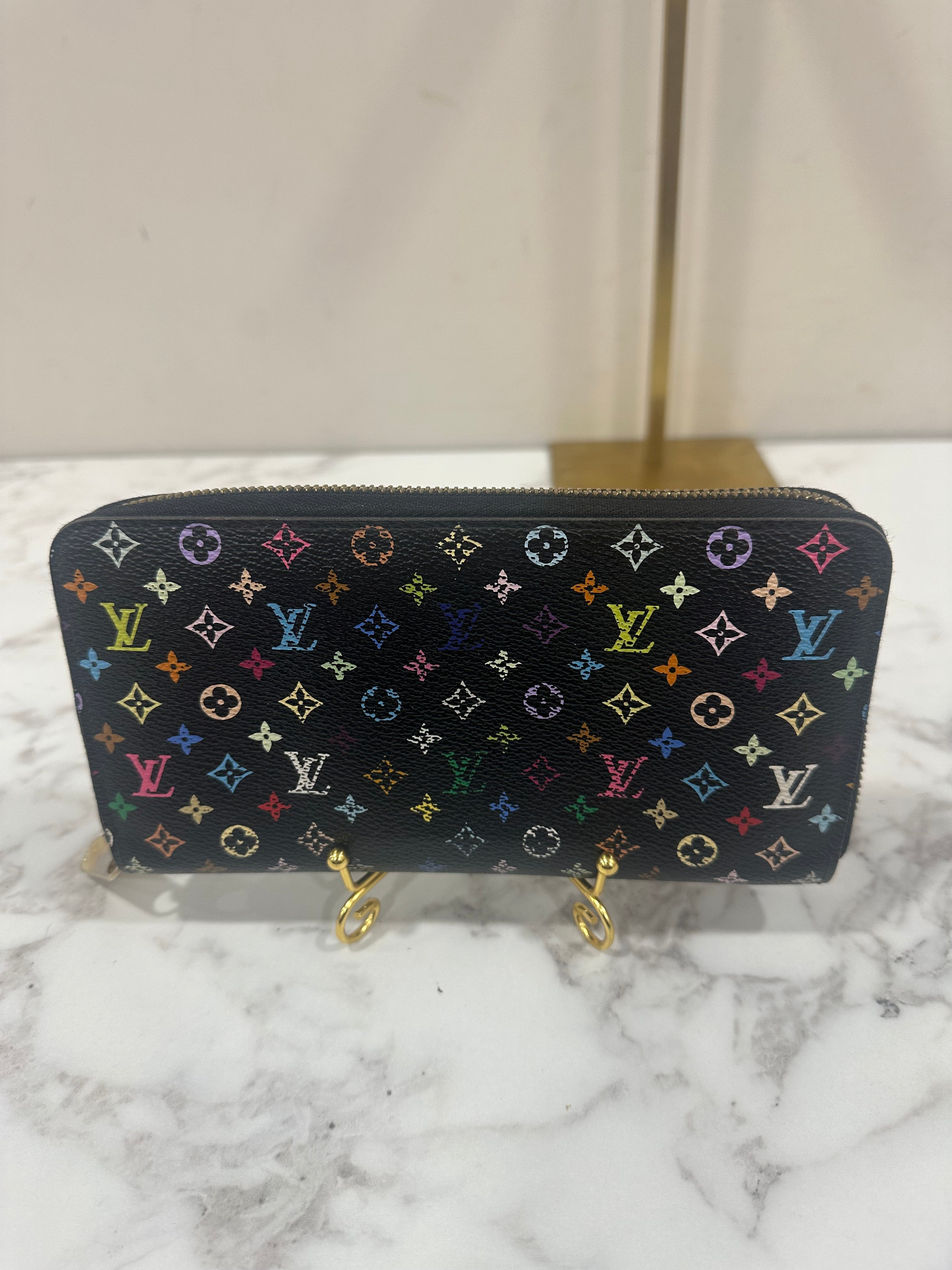 Louis Vuitton Wallet Zippy Multicolor Black