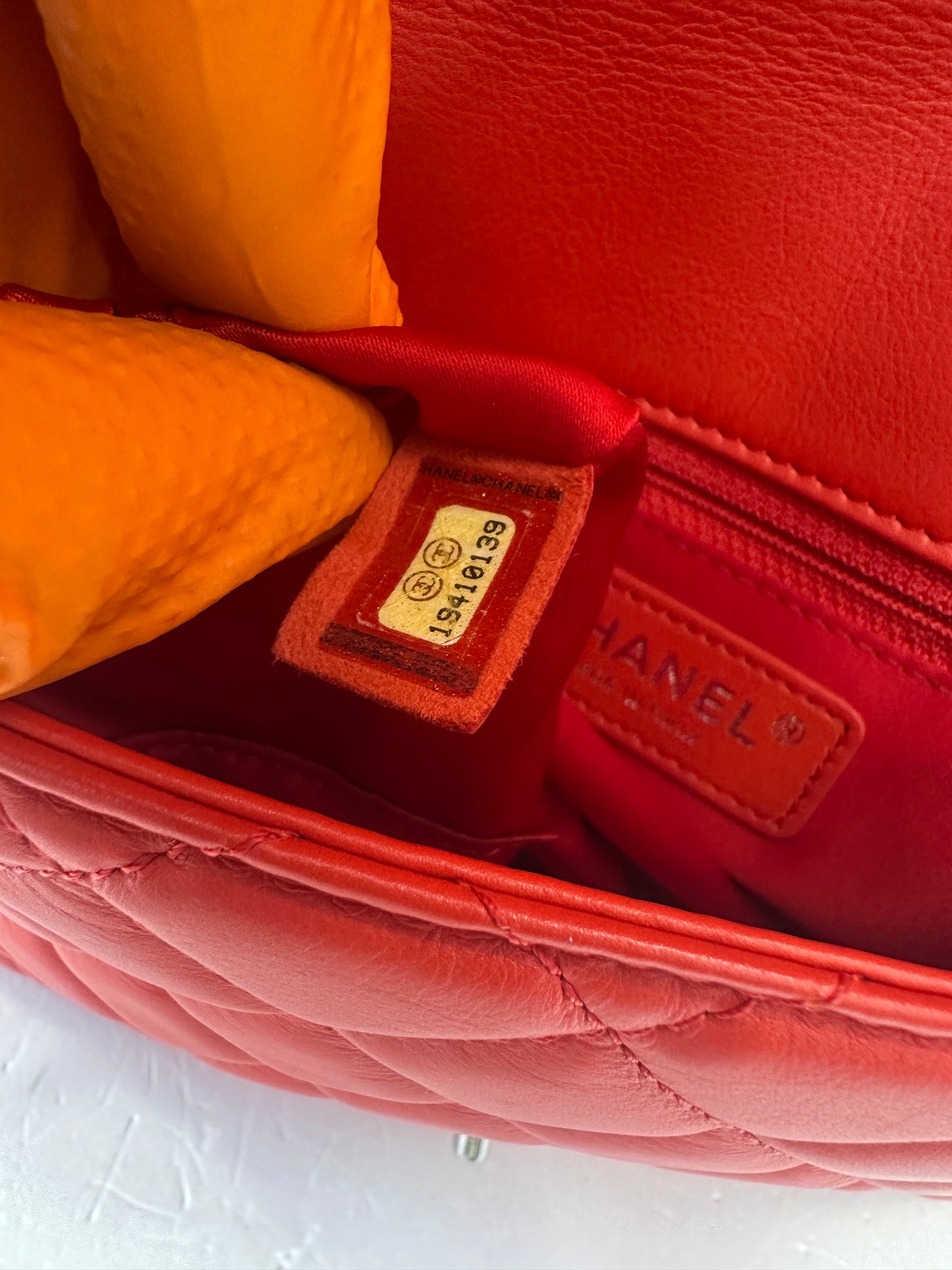 017898 - Chanel Red Lambskin