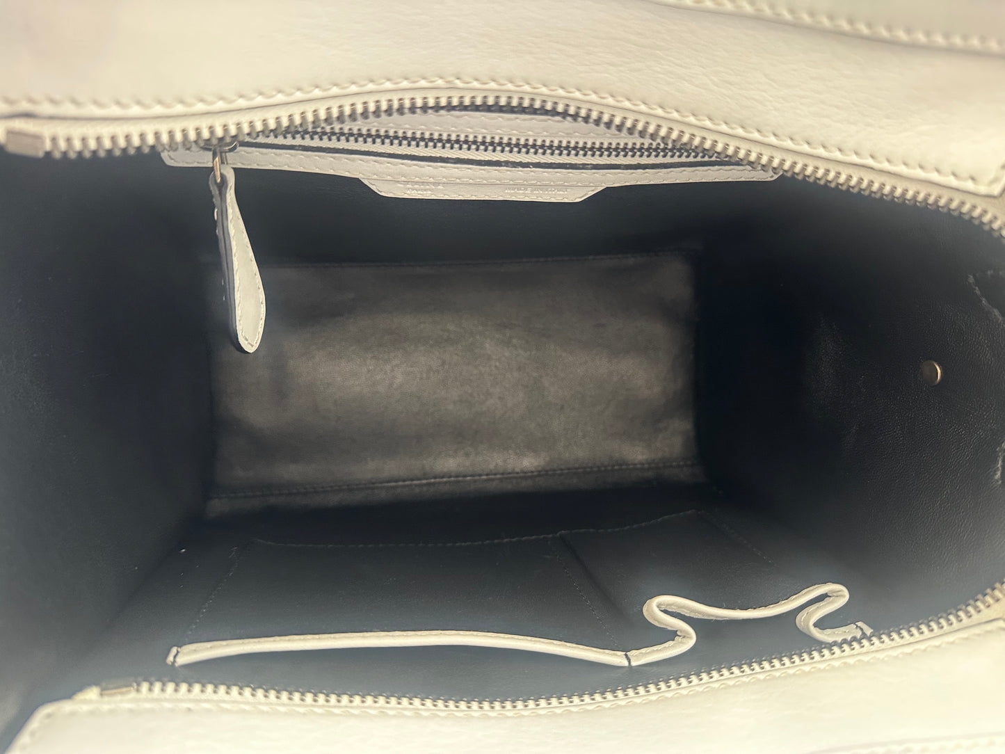 Celine White Leather Micro