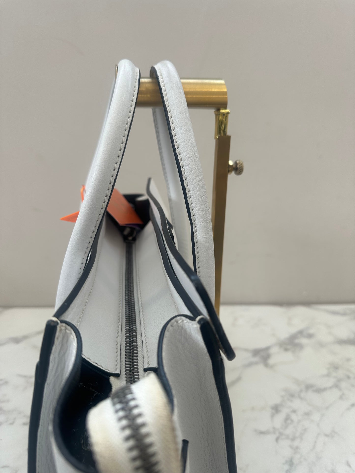 Celine White Leather Micro
