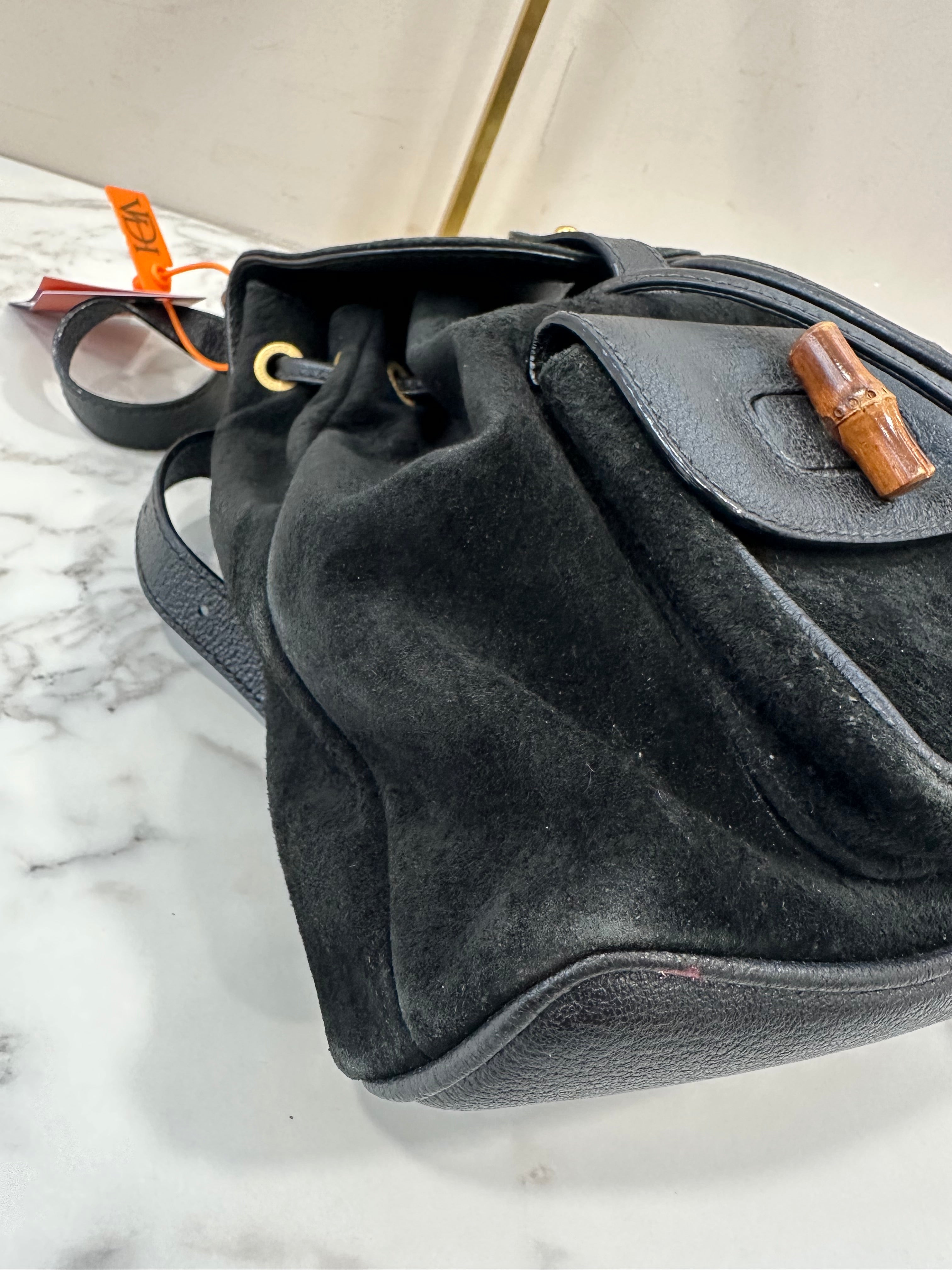 Gucci Black Suede Backpack