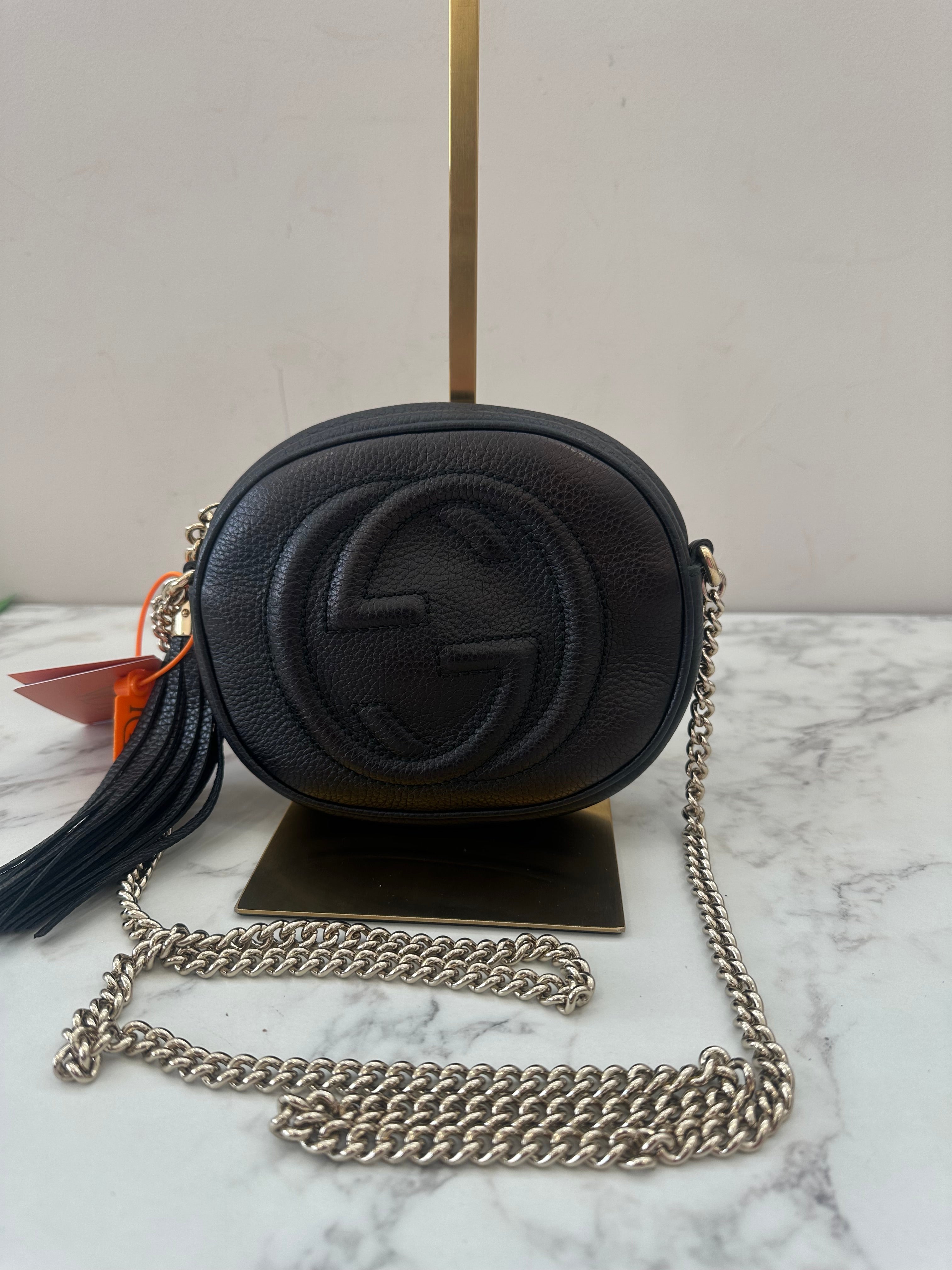 Gucci Black Leather Fringe