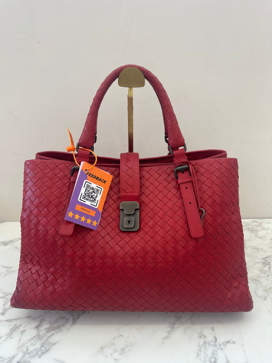 Bottega Veneta Red Intrecciato Roma