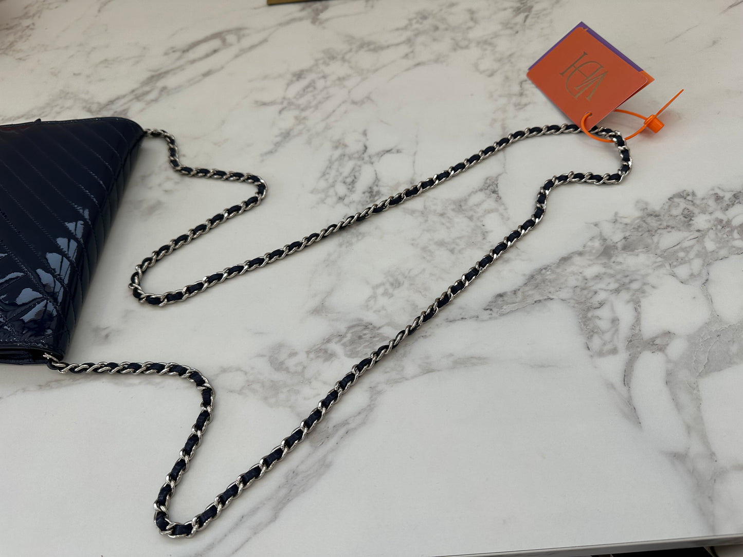 Chanel Woc Dark Blue Single Chain