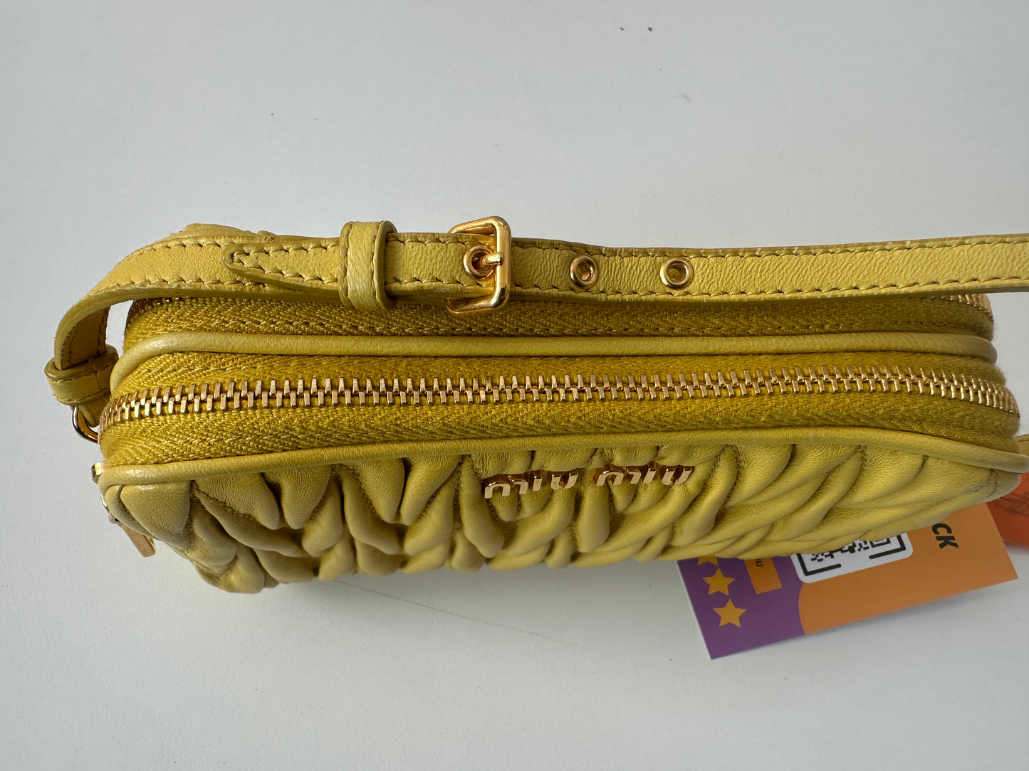 Miu Miu Matelasse Mini Yellow