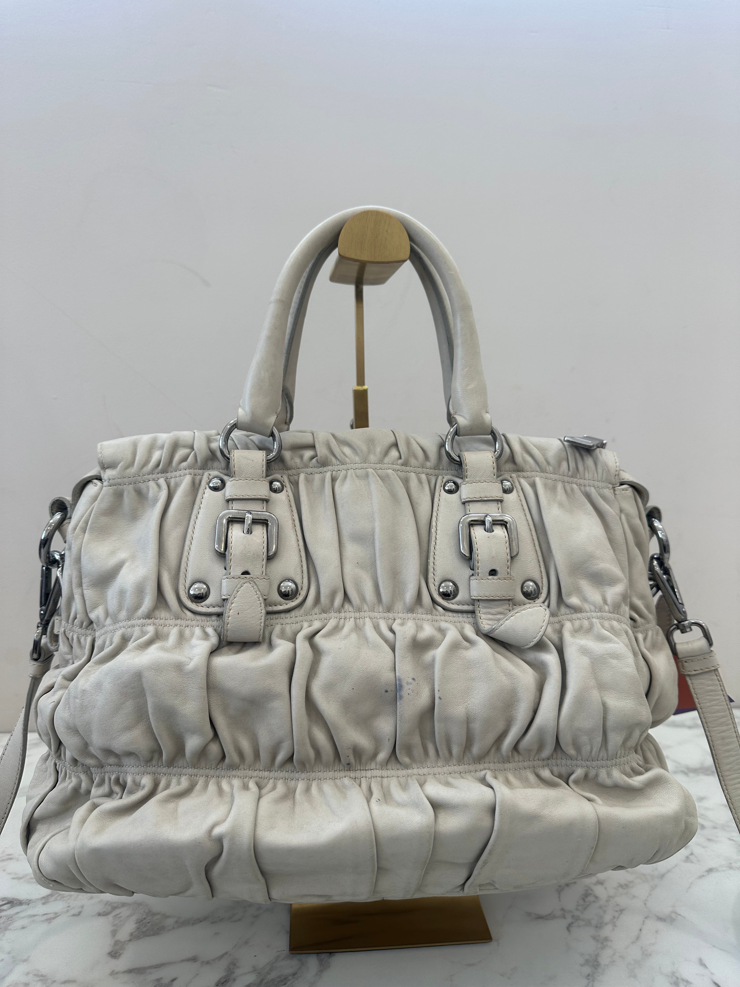 Prada Gaufre Beige Strap